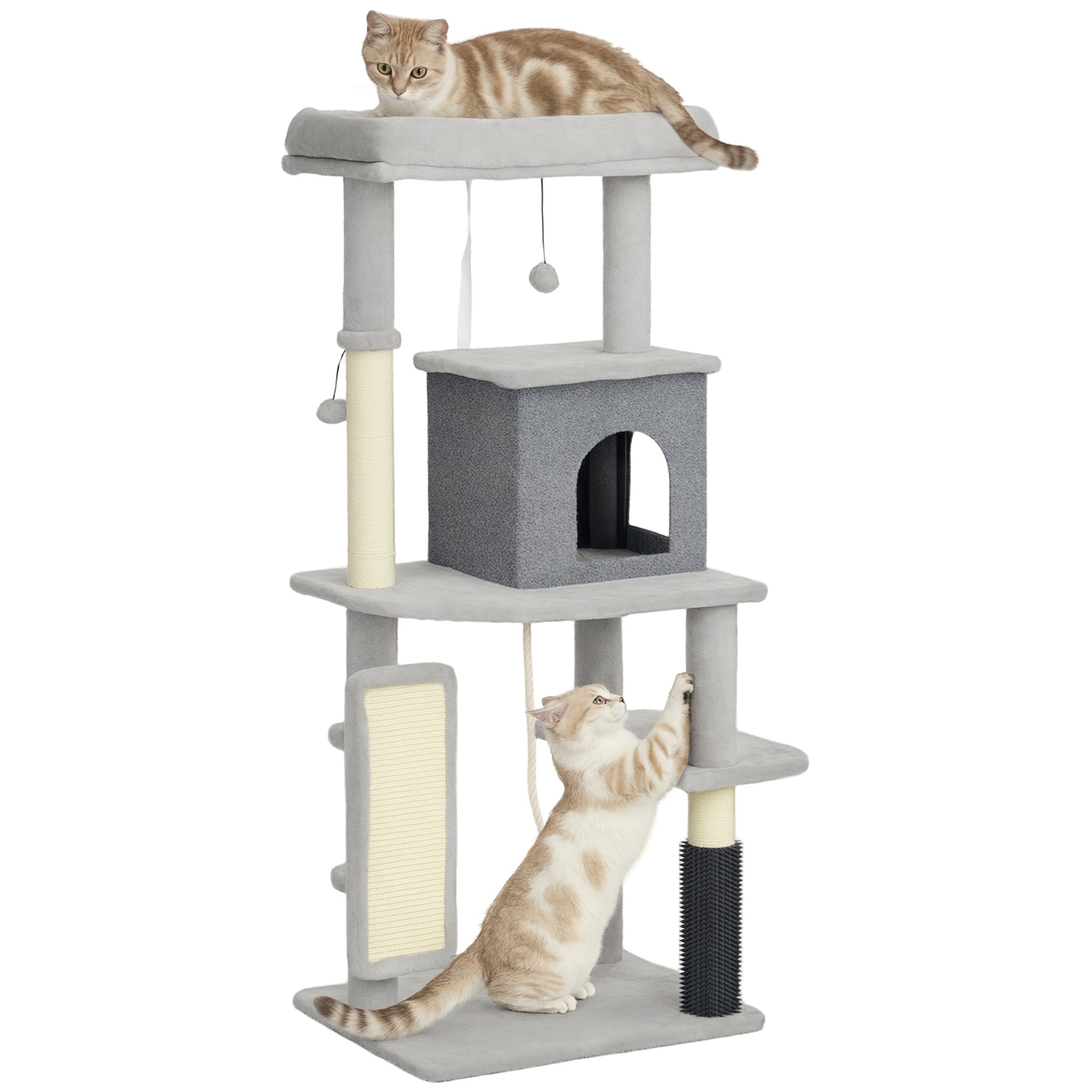 Arranhador para Gatos Grande Cinzento 55x44x132 cm