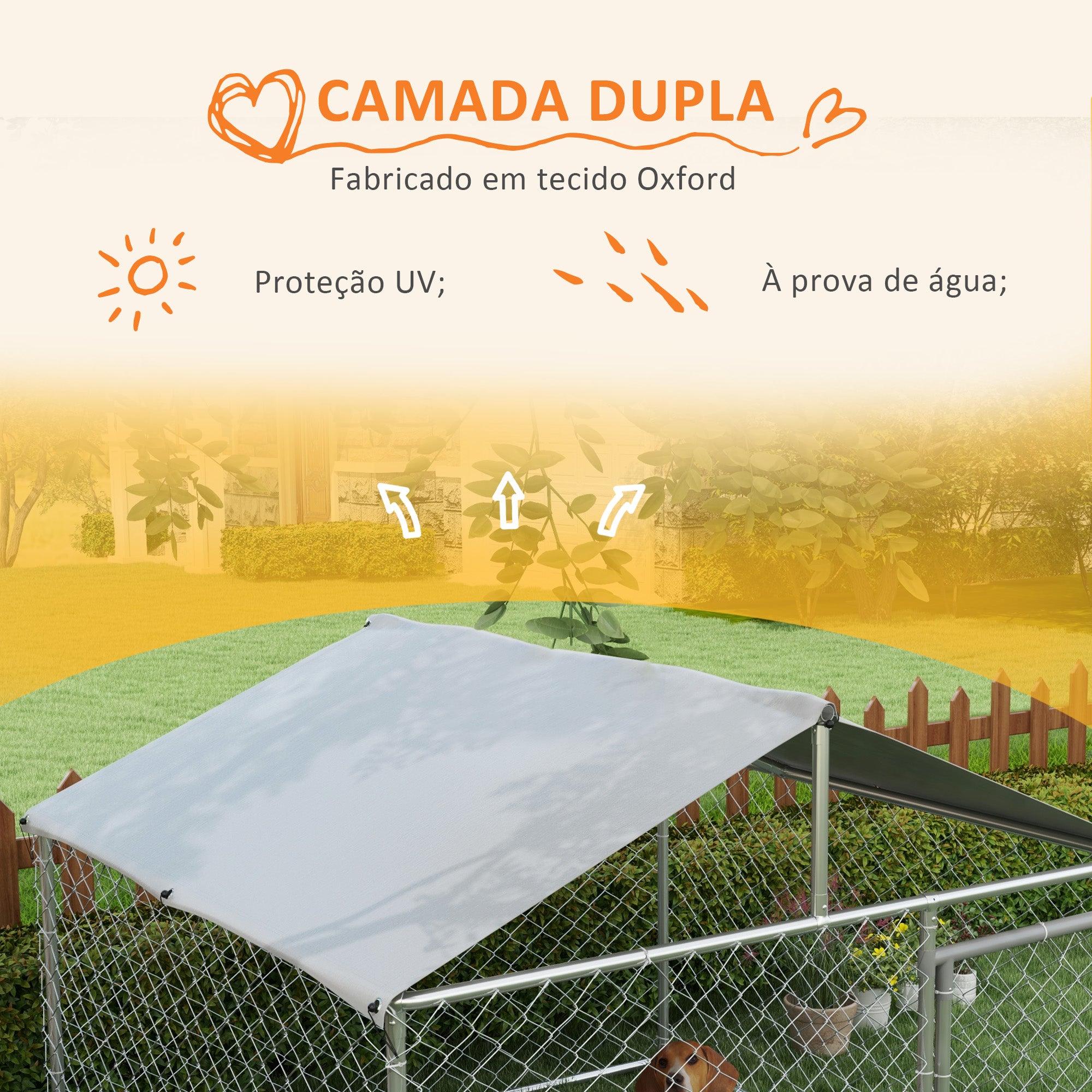 Canil Exterior para Cães Médios Prata 200x200x150 cm