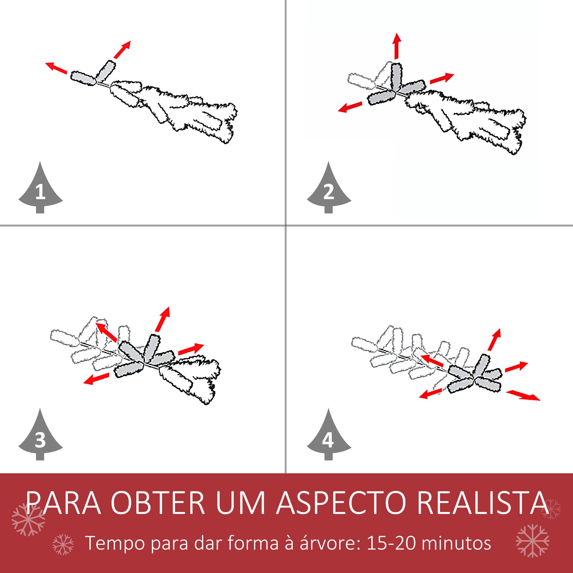 Árvore de Natal Artificial 120cm Verde com 239 Ramas e Detalhes Naturais