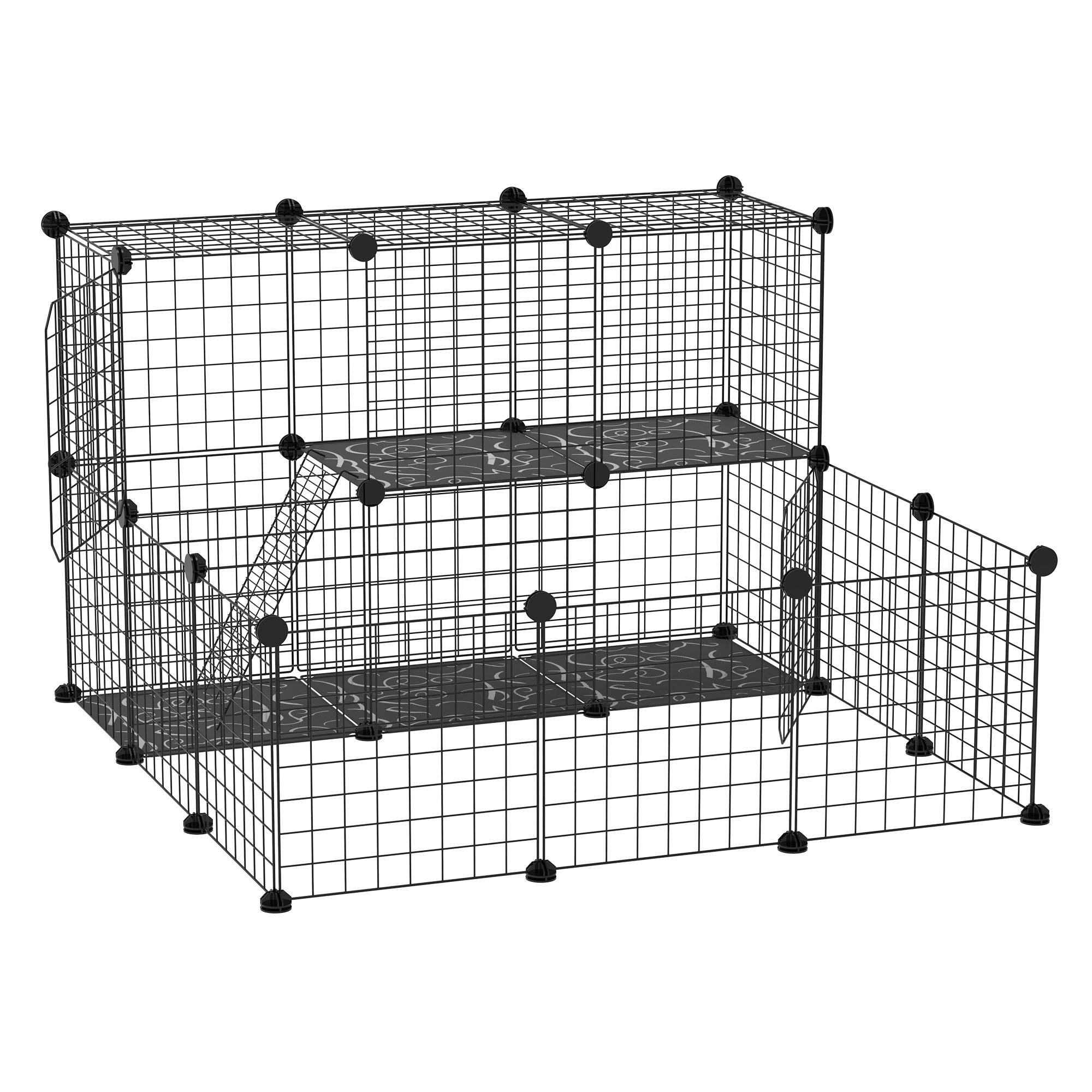 Recinto Modular para Pequenos Animais 105x105x70cm Preto