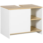 Móvel para Lavatório Branco e Madeira 77x45x60 cm - Organização e Elegância