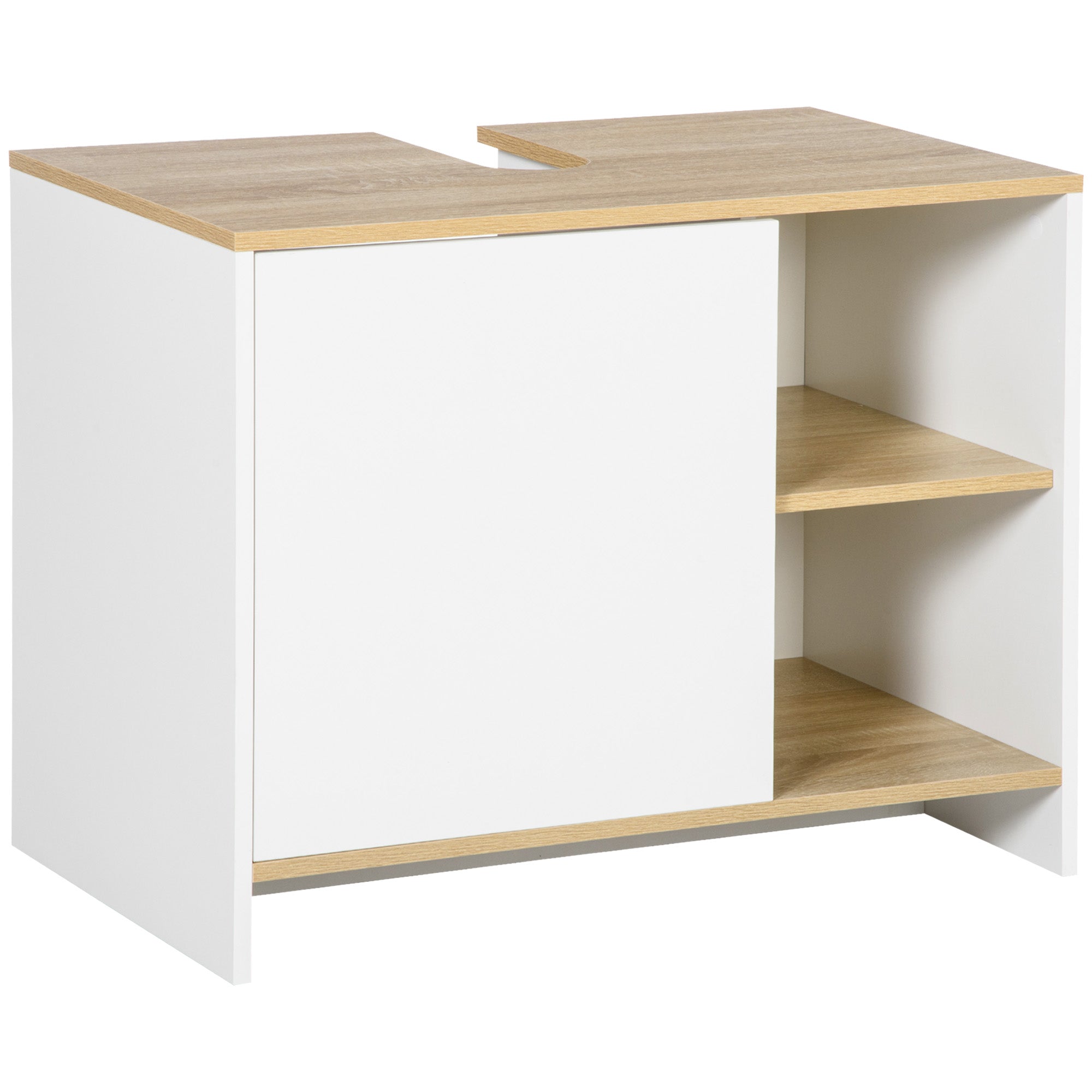 Móvel para Lavatório Branco e Madeira 77x45x60 cm - Organização e Elegância