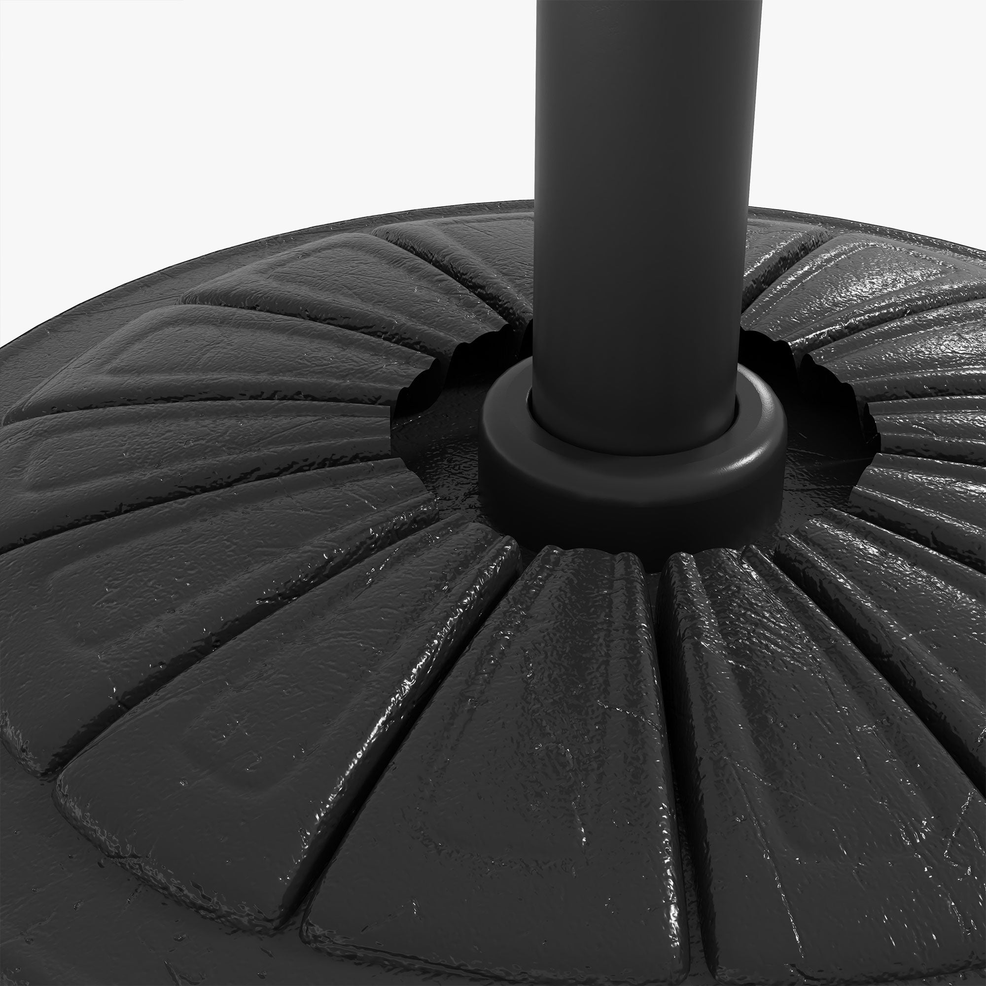 Base para Chapéu de Sol Preenchível de HDPE Ø43x32 cm - Cor Preto