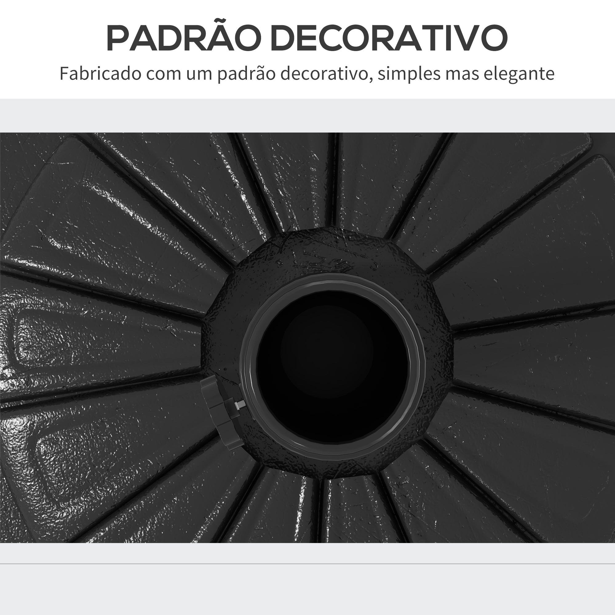 Base para Chapéu de Sol Preenchível de HDPE Ø43x32 cm - Cor Preto