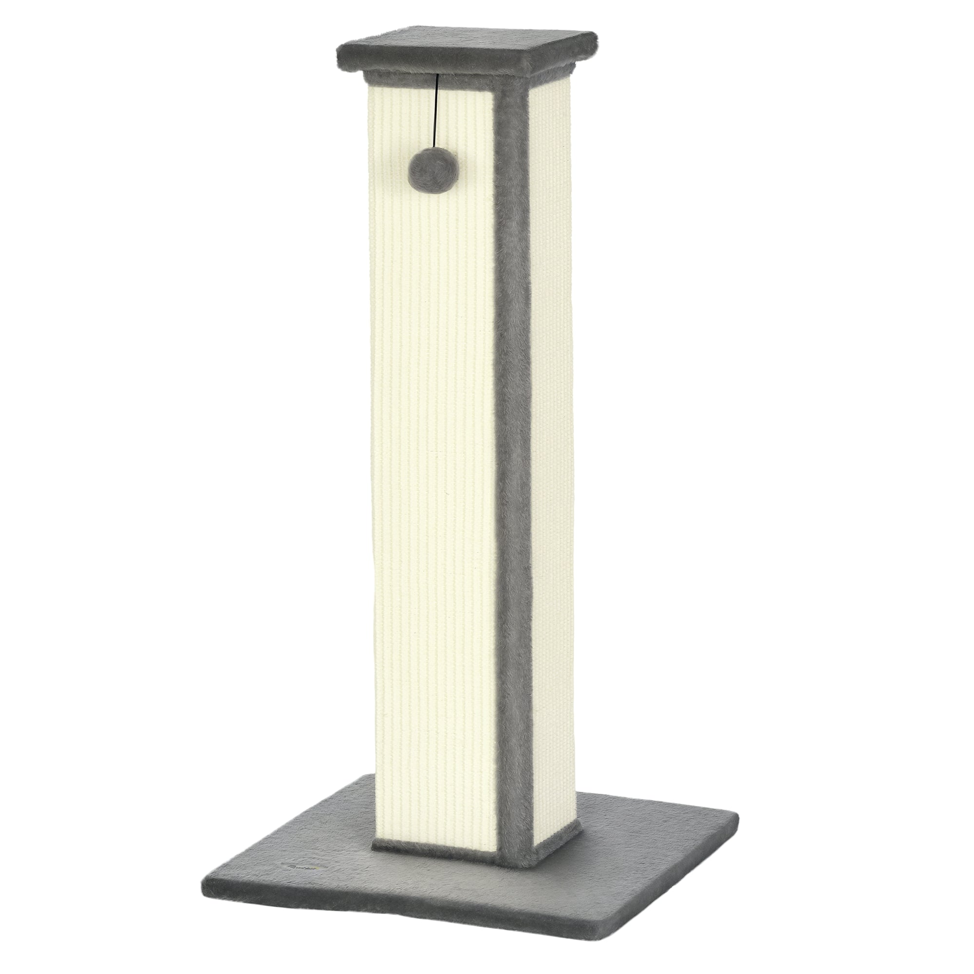 Poste Arranhador para Gatos Cinza e Creme 41x41x81 cm