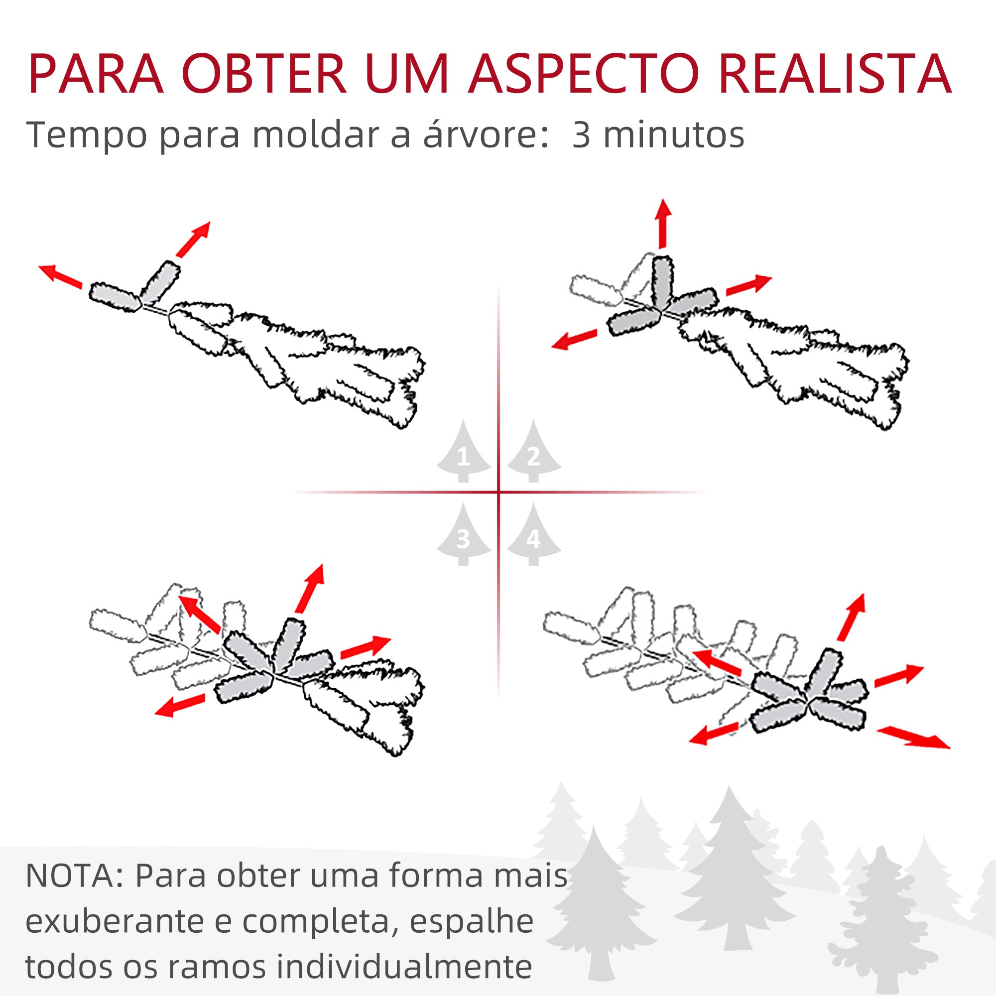 Árvore de Natal Artificial de Mesa 60cm Verde – Plástico, Cimento, Metal