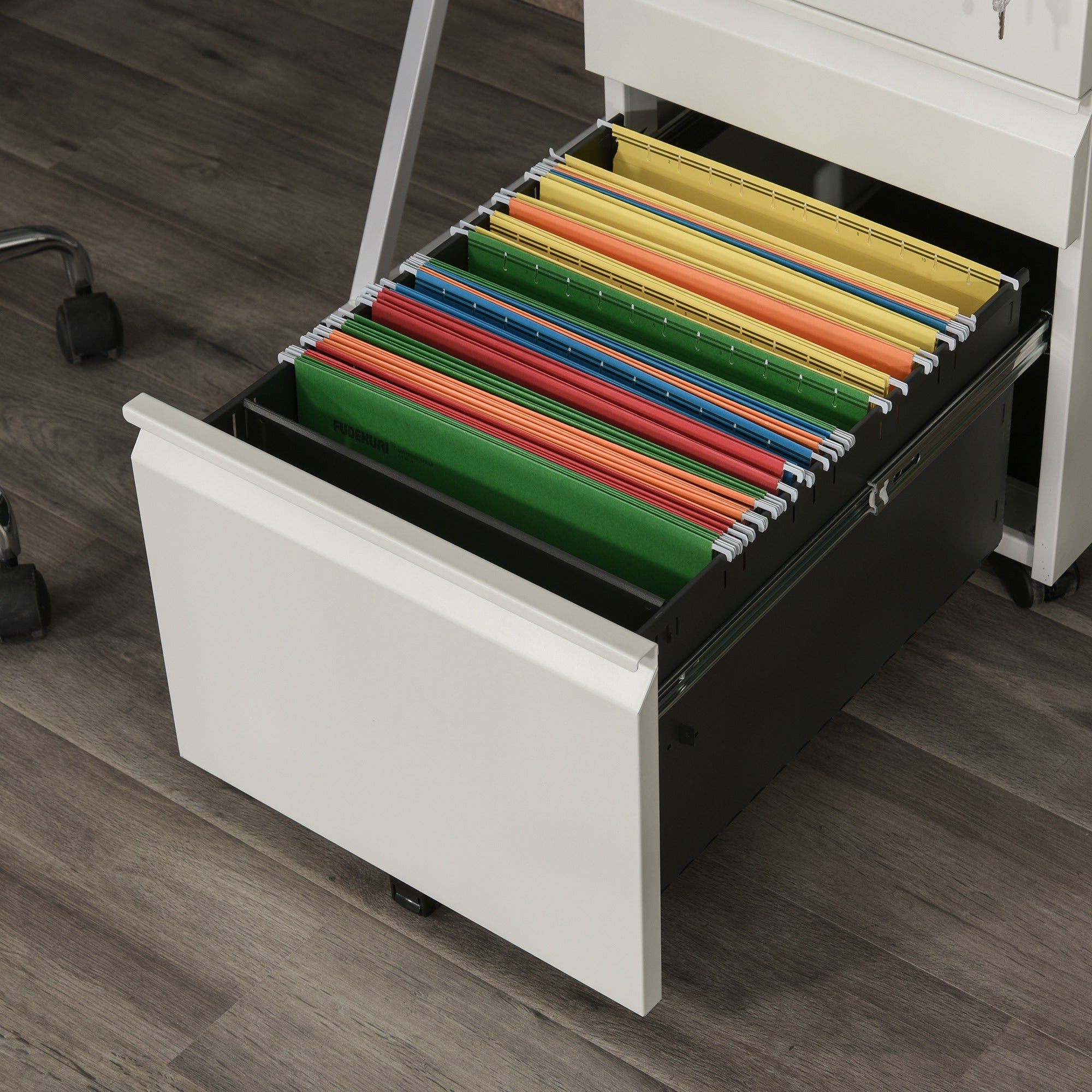 Bloco de Gavetas para Escritório com Rodas 39x48x60 cm - Branco