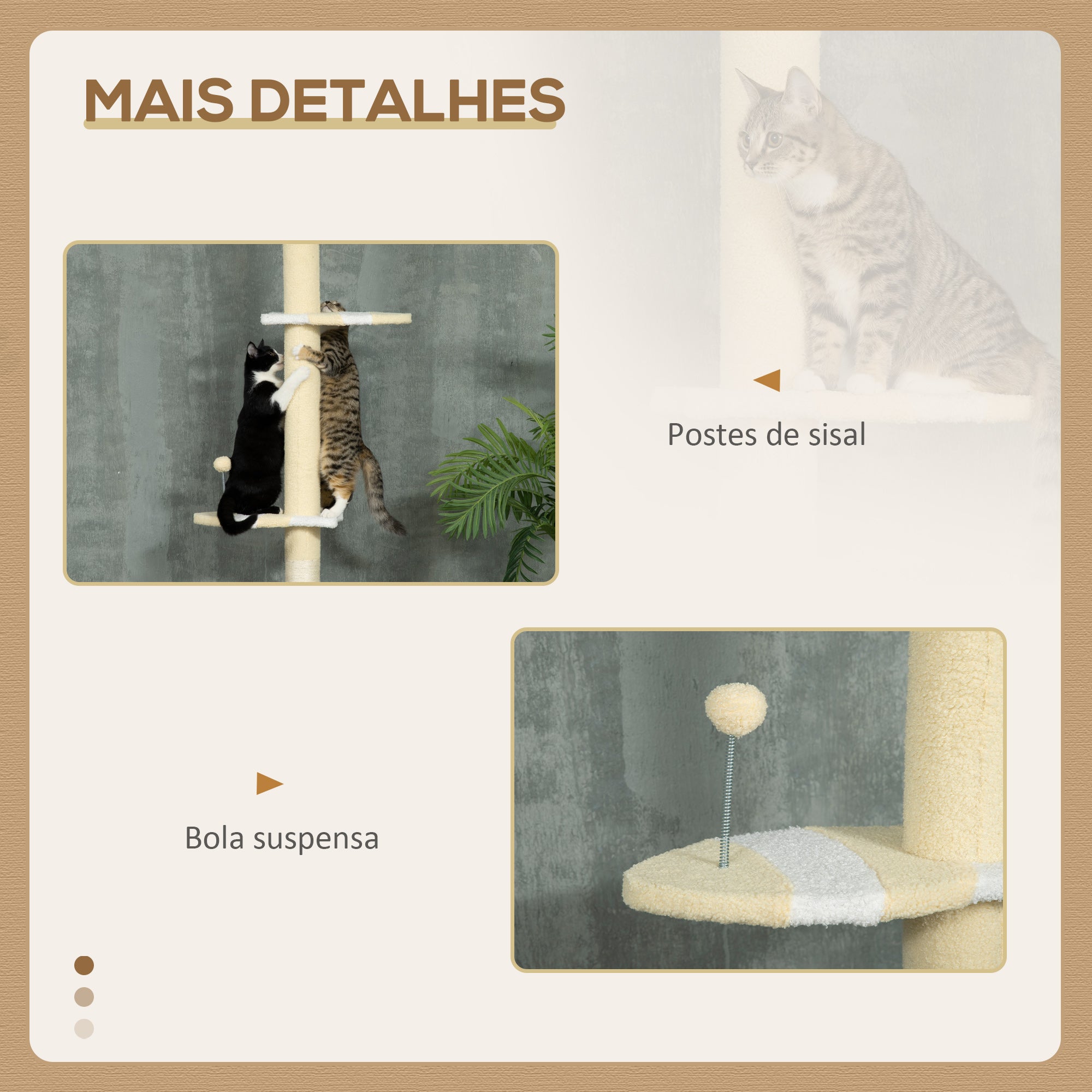 Arranhador para Gatos 220-260cm Creme