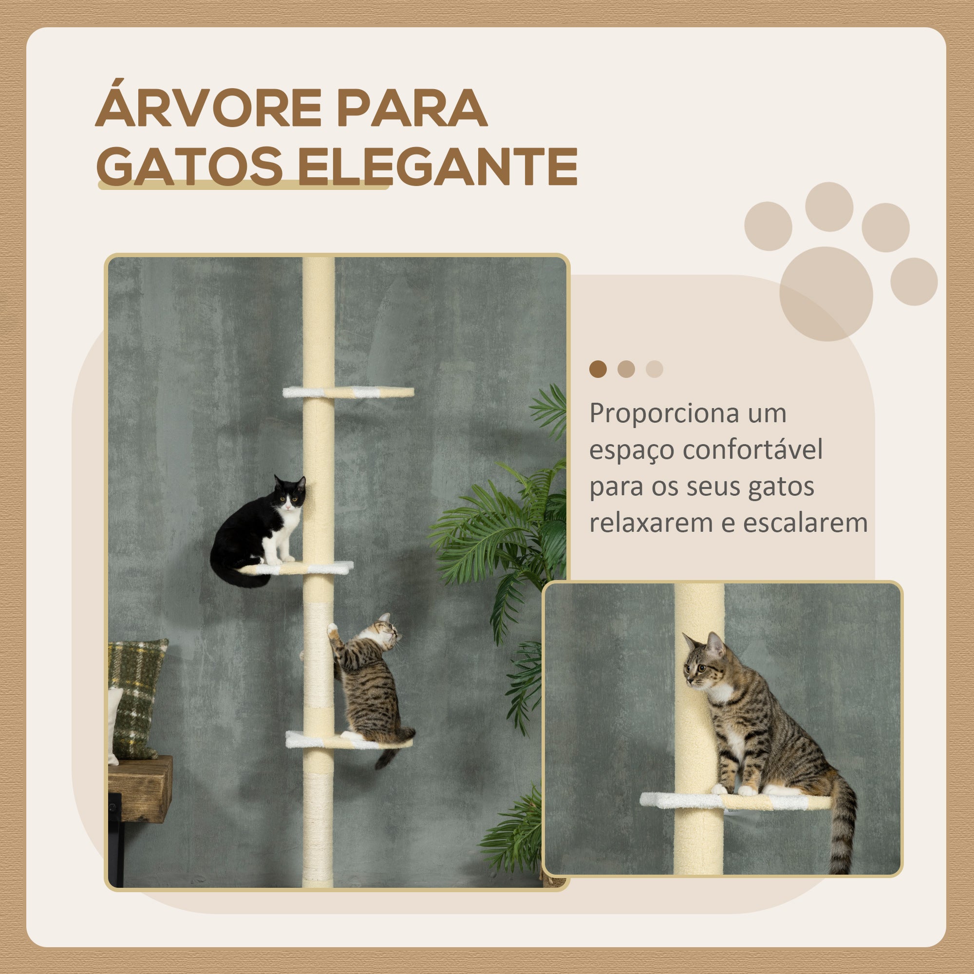 Arranhador para Gatos 220-260cm Creme