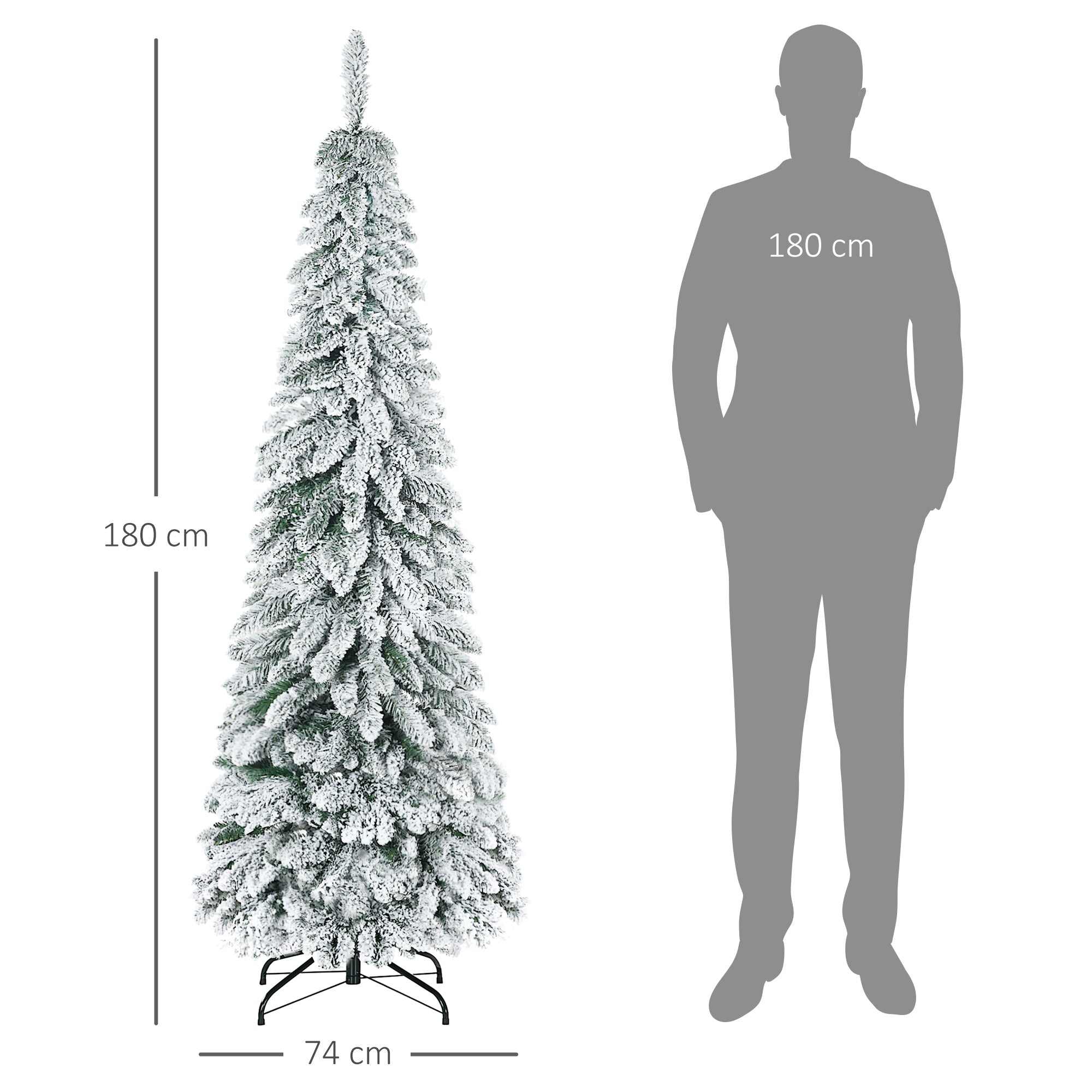 Árvore de Natal Artificial 180 cm Verde Ø74x180 cm