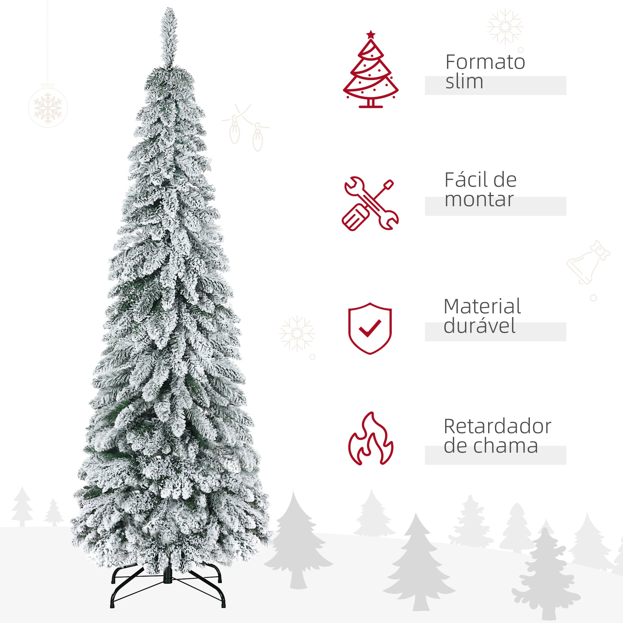 Árvore de Natal Artificial 180 cm Verde Ø74x180 cm