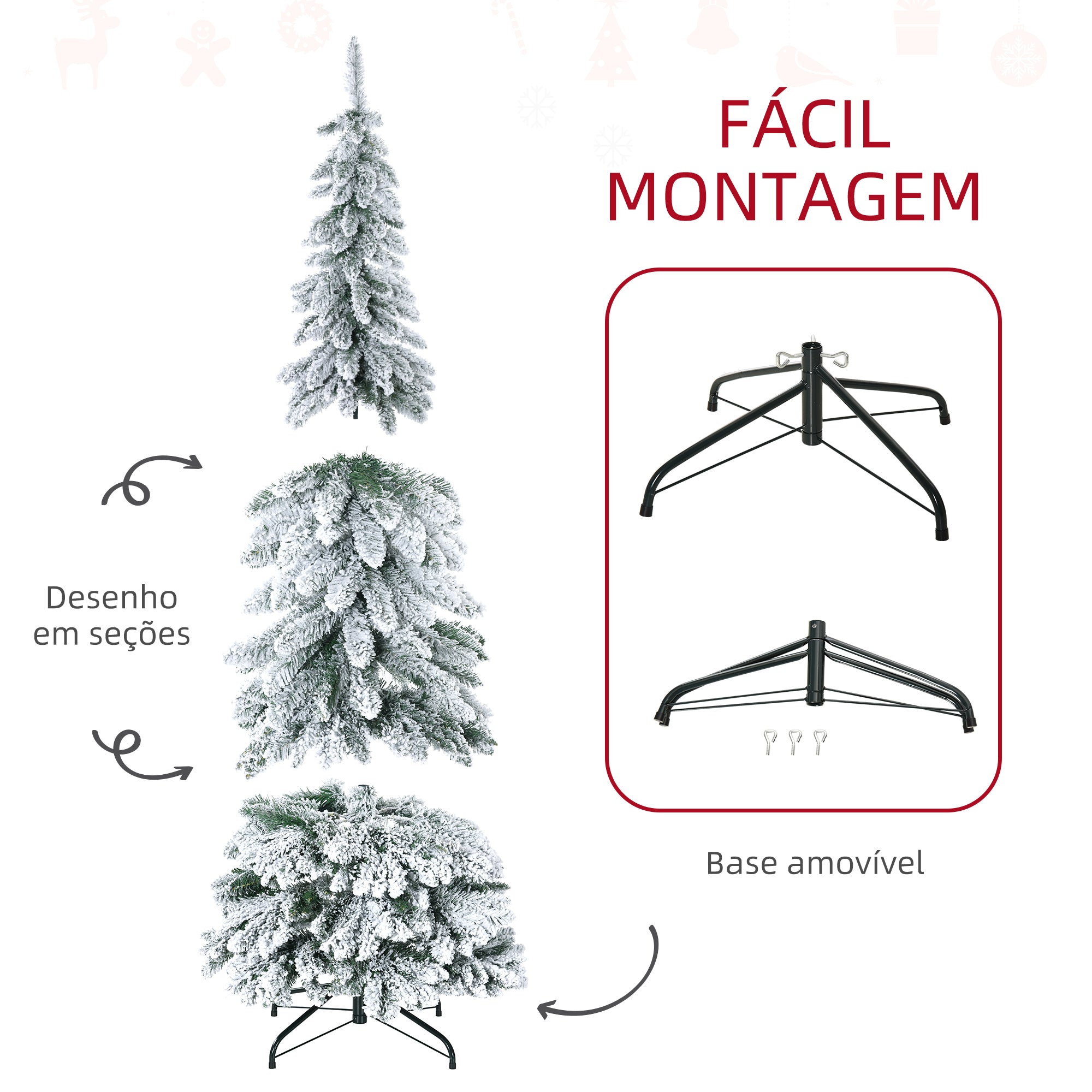 Árvore de Natal Artificial 180 cm Verde Ø74x180 cm