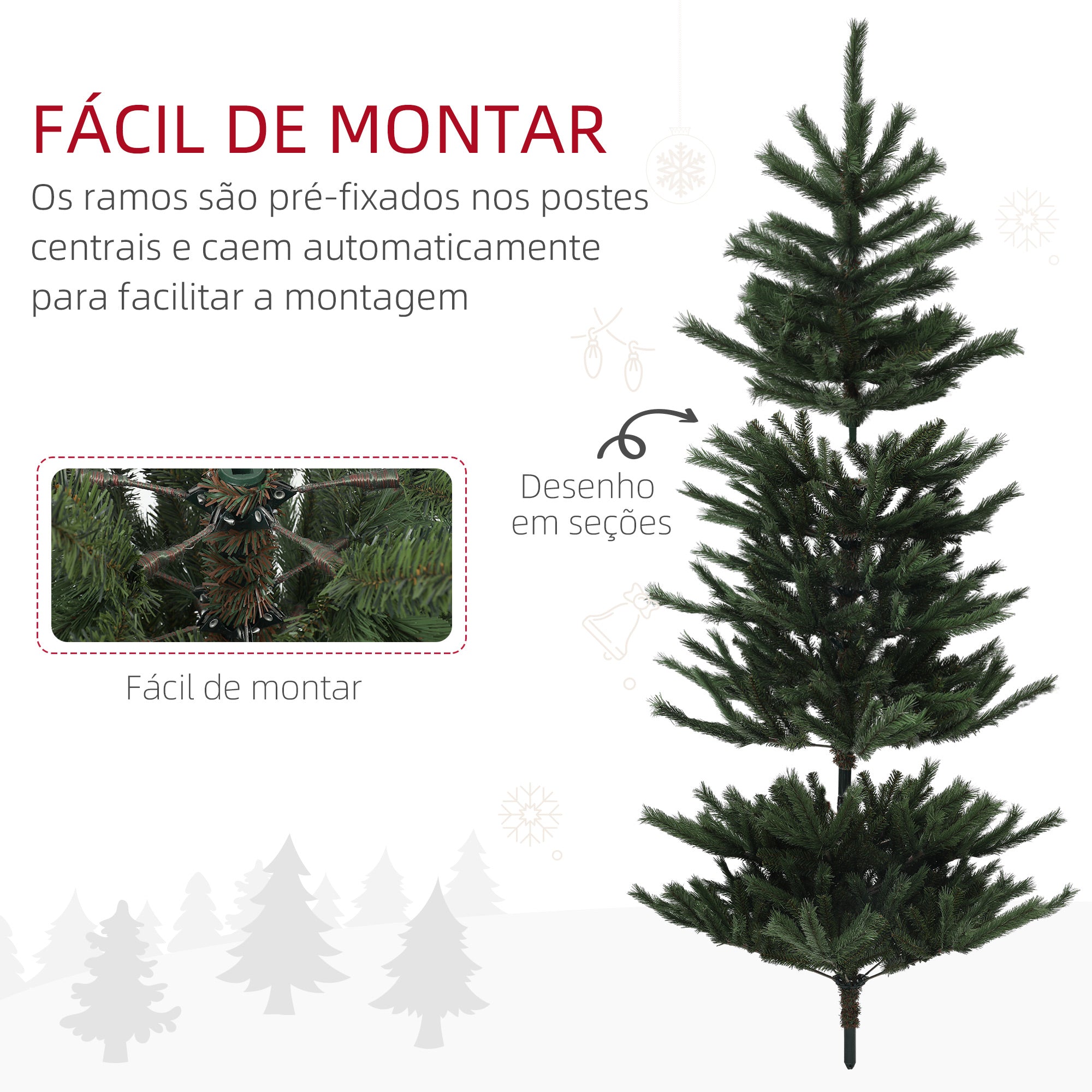 Árvore de Natal Artificial Verde 210 cm - 793 Ramos