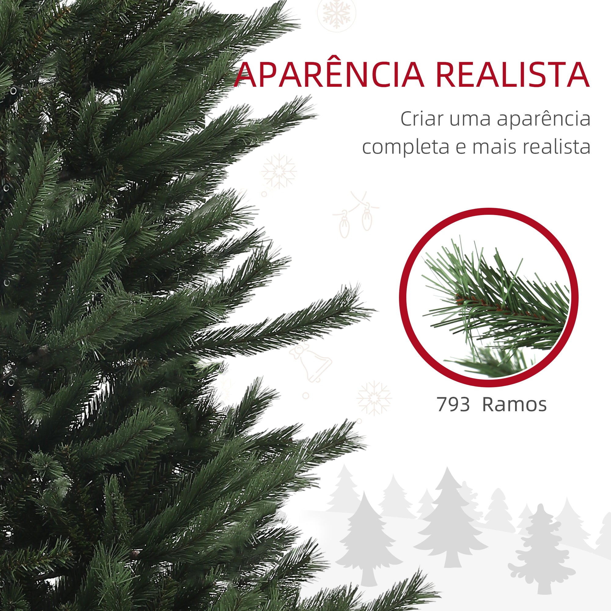 Árvore de Natal Artificial Verde 210 cm - 793 Ramos
