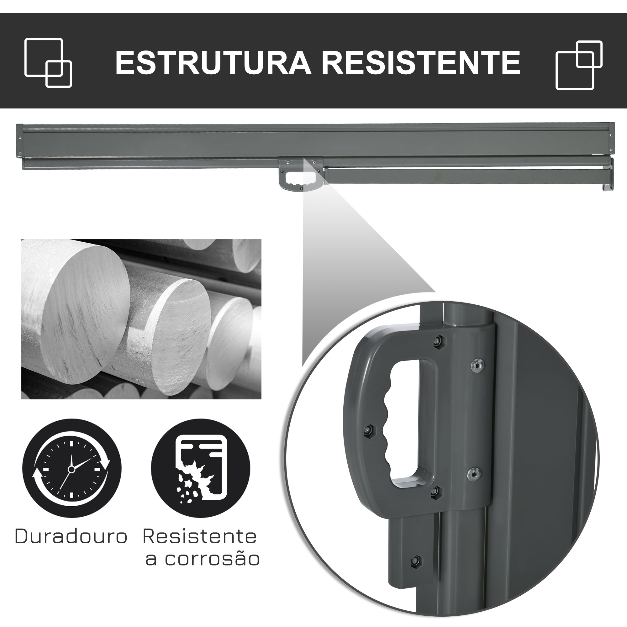 Toldo Lateral Retrátil 300x160 cm Creme Branco