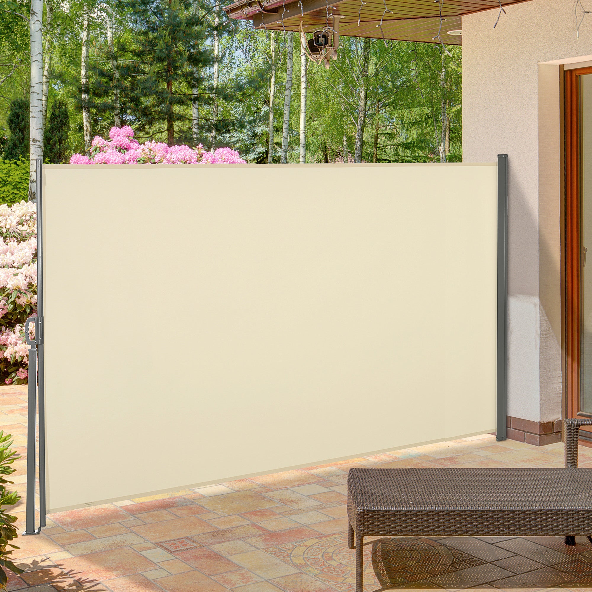 Toldo Lateral Retrátil 300x160 cm Creme Branco