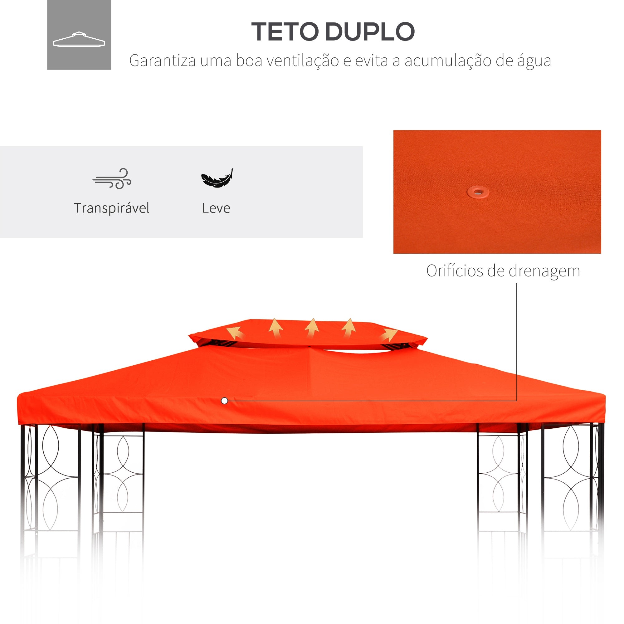 Toldo de Substituição Terracota 400x300 cm para Pérgola de Jardim