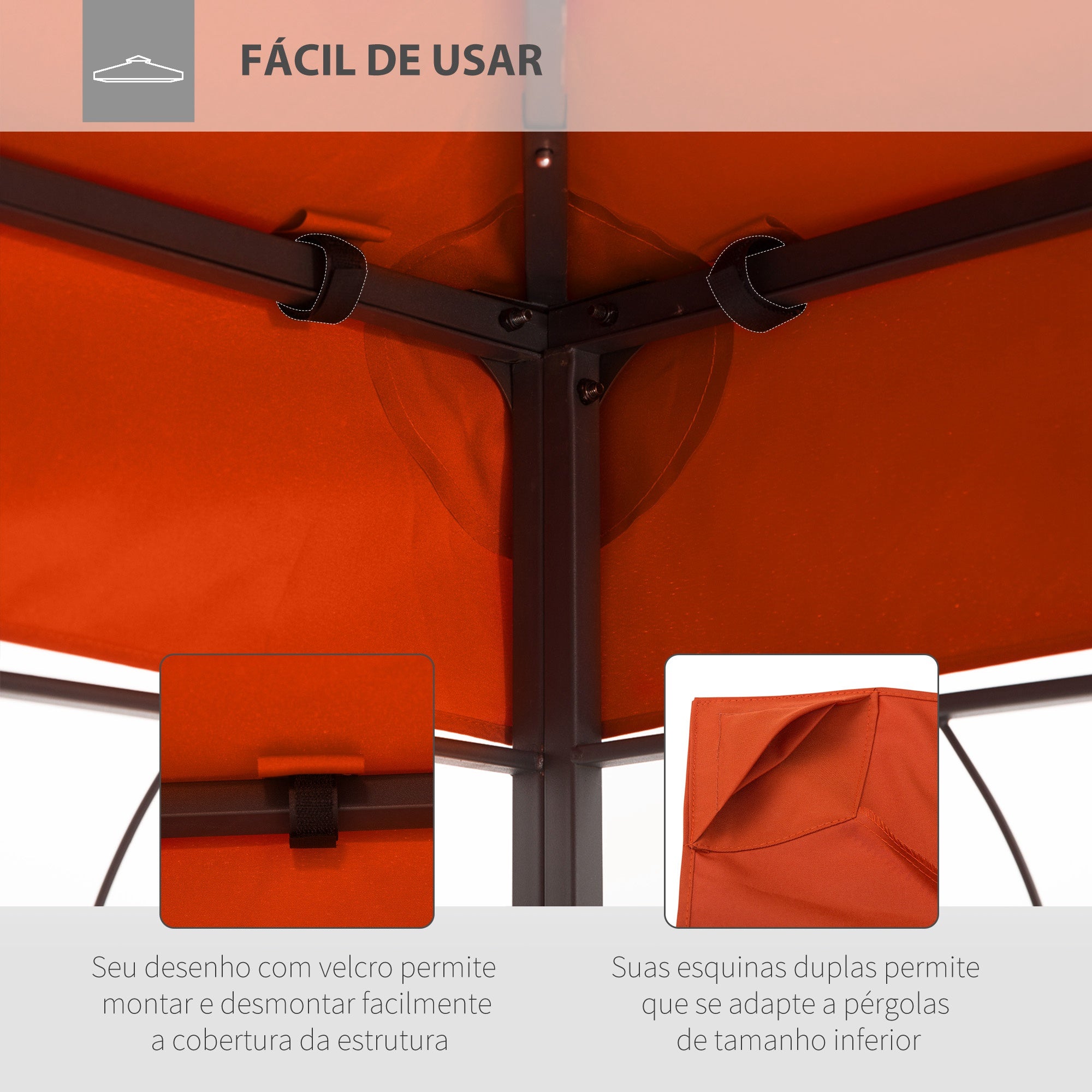 Toldo de Substituição Terracota 400x300 cm para Pérgola de Jardim