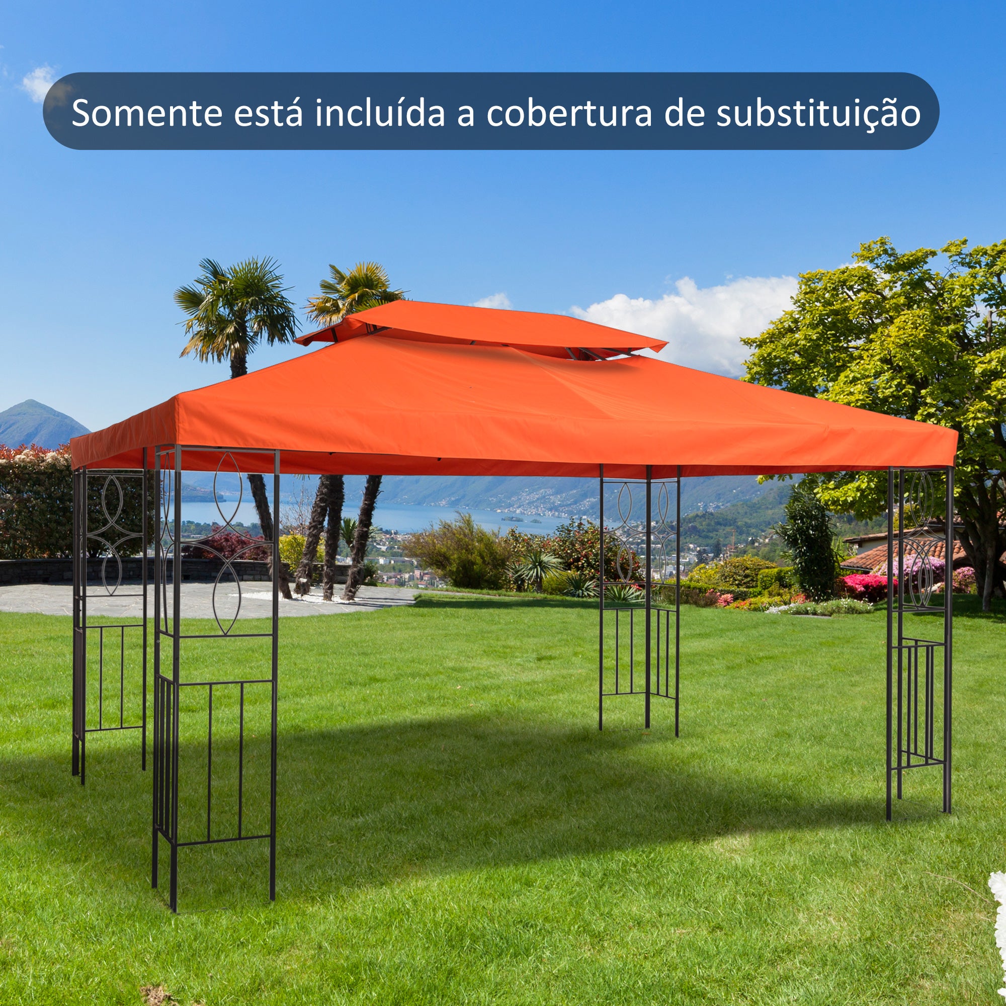 Toldo de Substituição Terracota 400x300 cm para Pérgola de Jardim