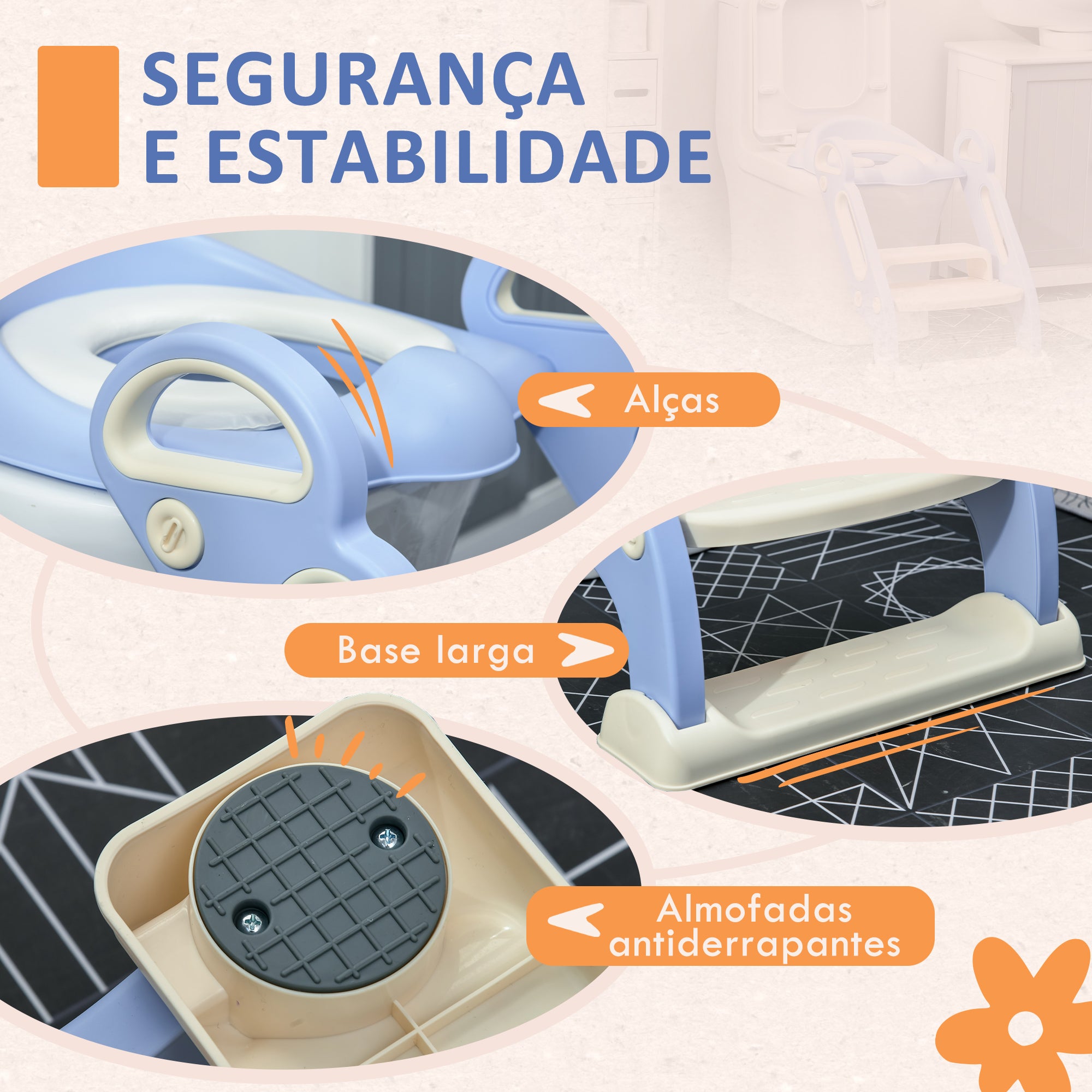 Redutor Sanita com Escada para Crianças 67,9x42,8x51,5 cm - Azul