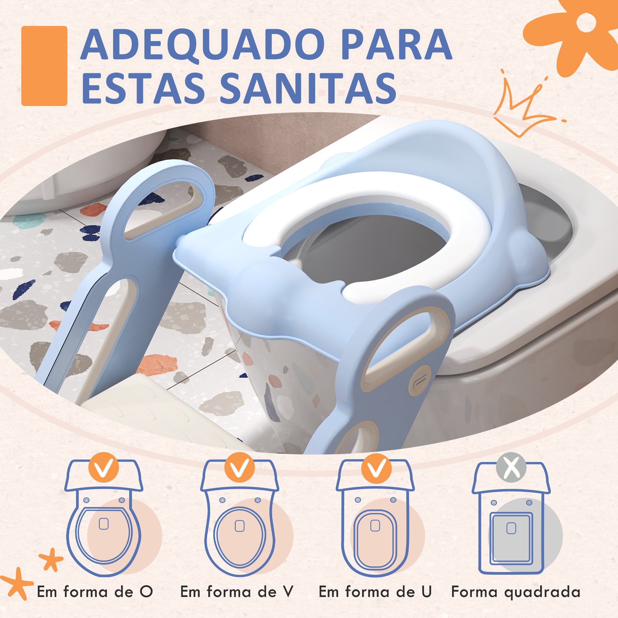 Redutor Sanita com Escada para Crianças 67,9x42,8x51,5 cm - Azul