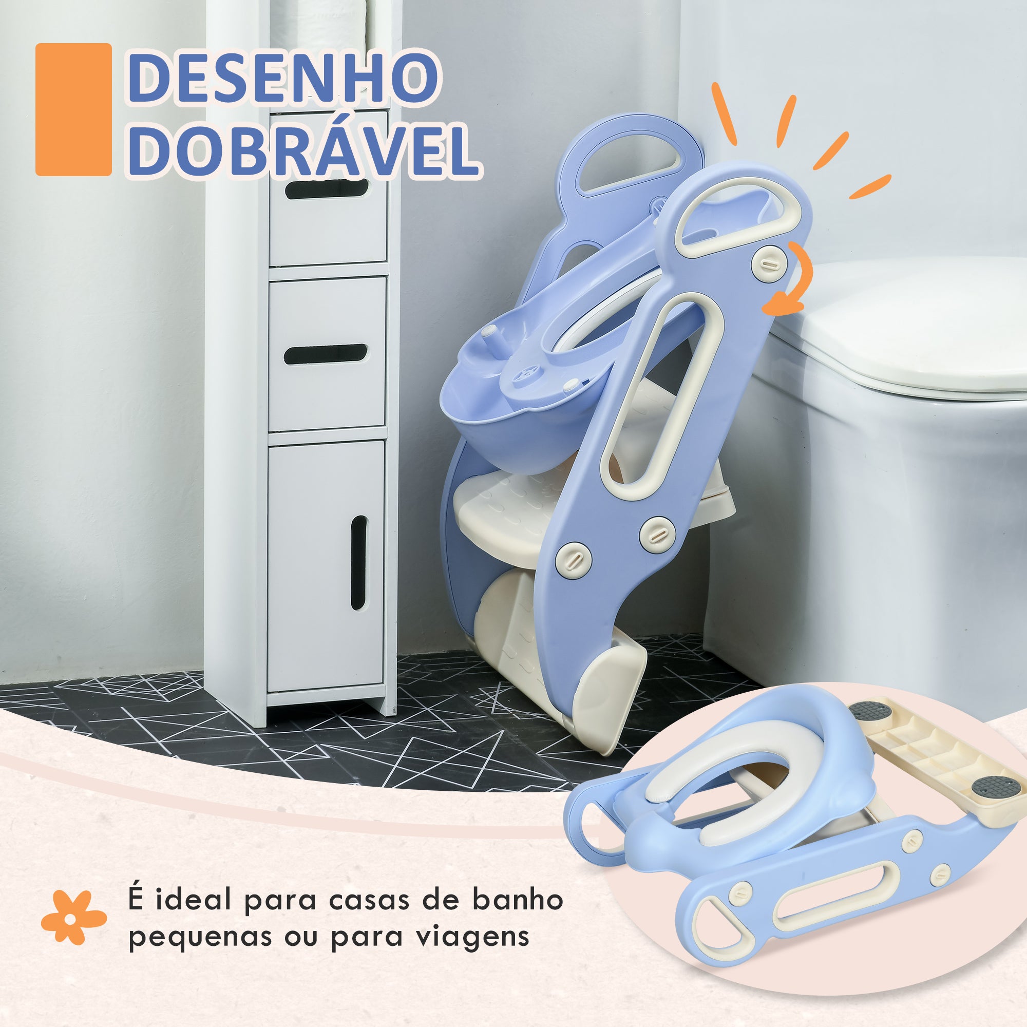 Redutor Sanita com Escada para Crianças 67,9x42,8x51,5 cm - Azul