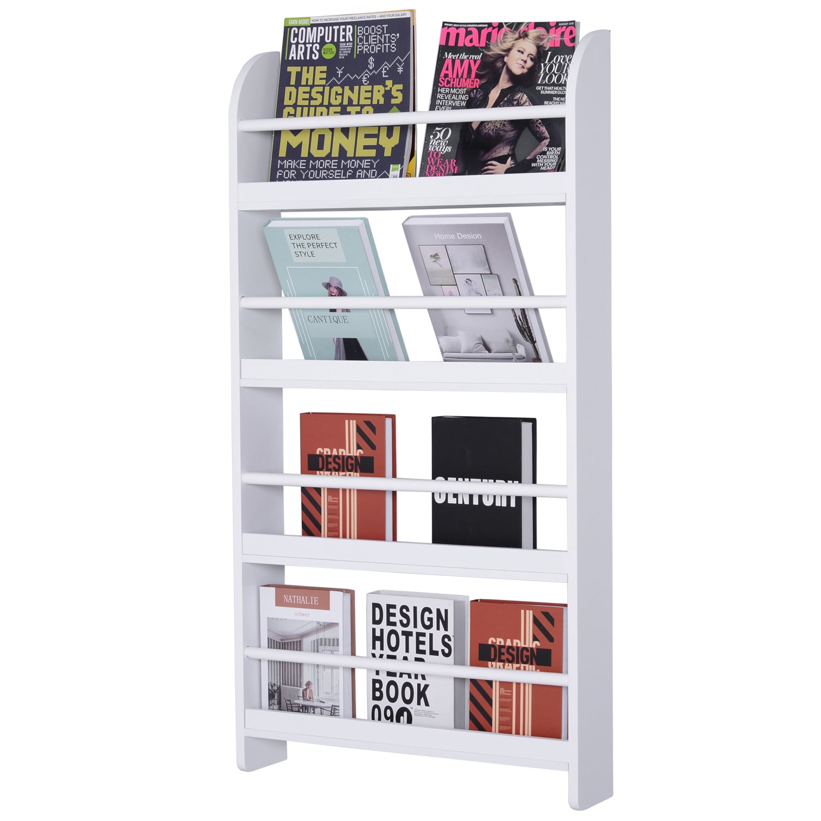 Estante de Parede para Livros 59x12x113 cm Branco