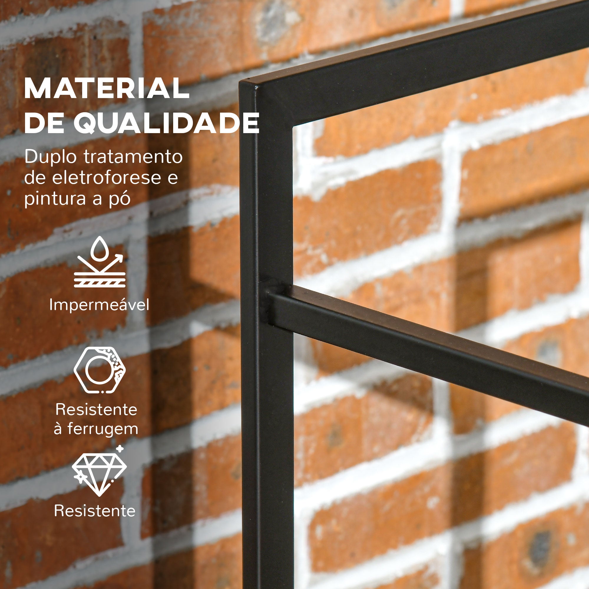 Suporte para Lenha Metálico 50x30x100 cm - Preto