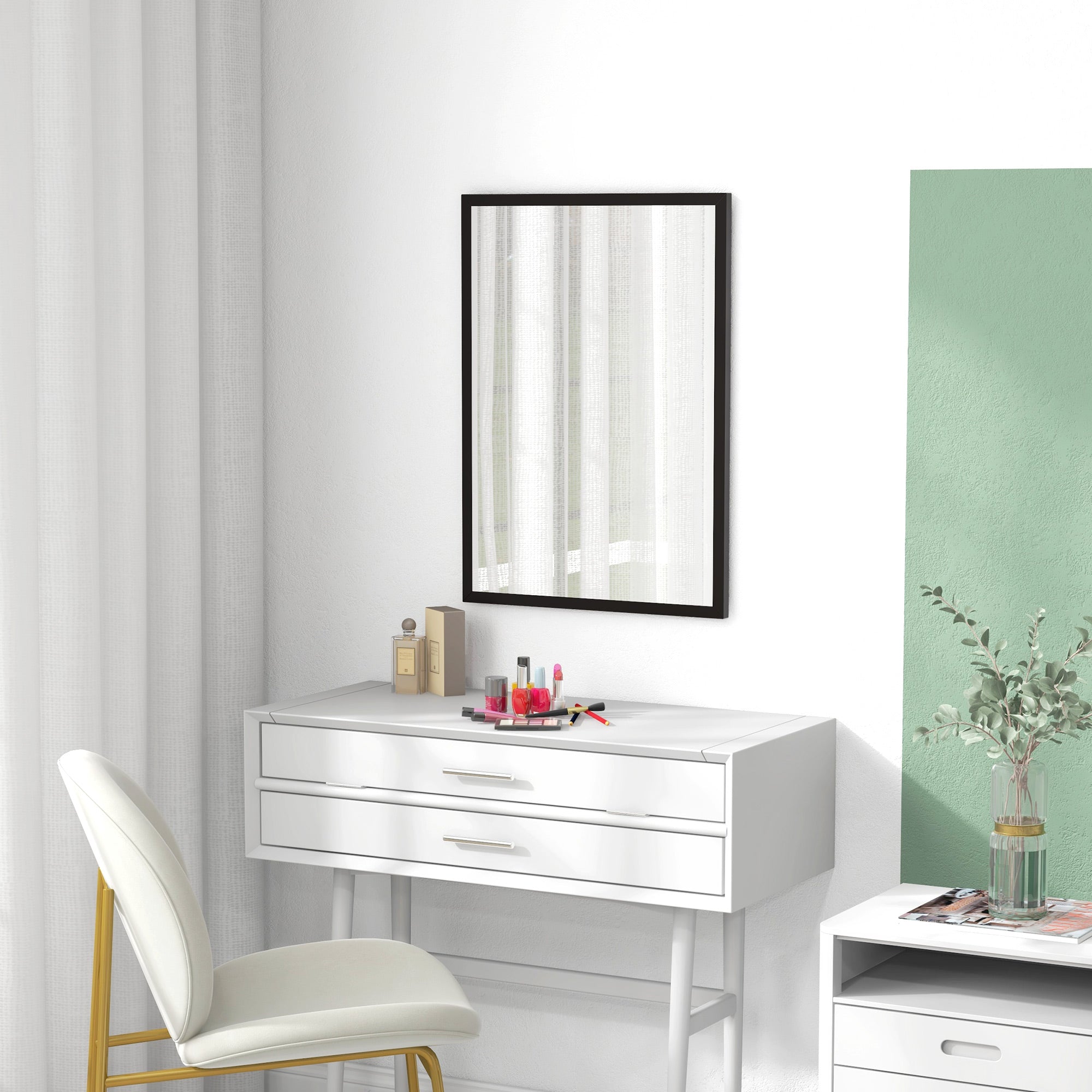 Espelho de Parede Decorativo 50x70 cm Preto