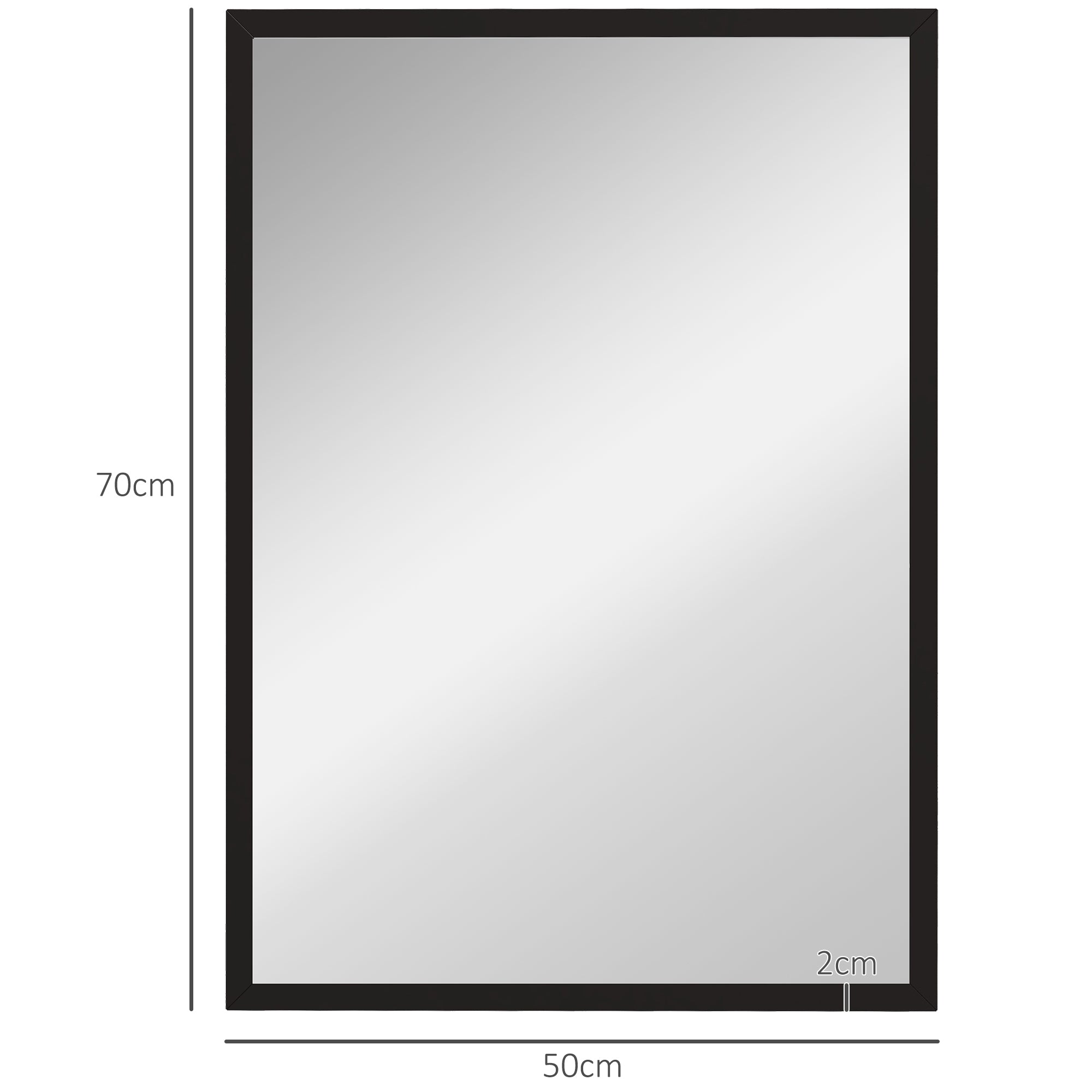 Espelho de Parede Decorativo 50x70 cm Preto