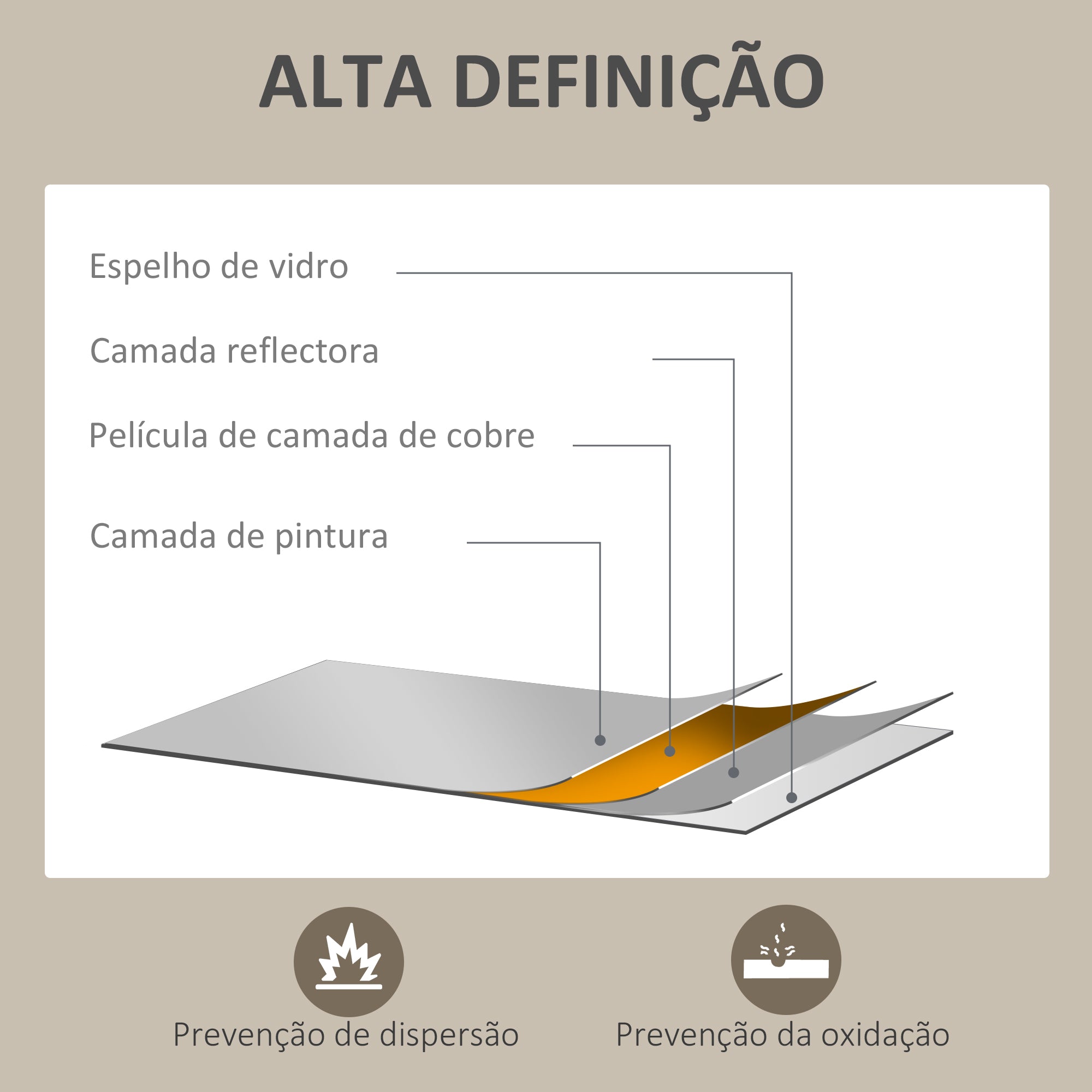 Espelho de Parede Decorativo 50x70 cm Preto
