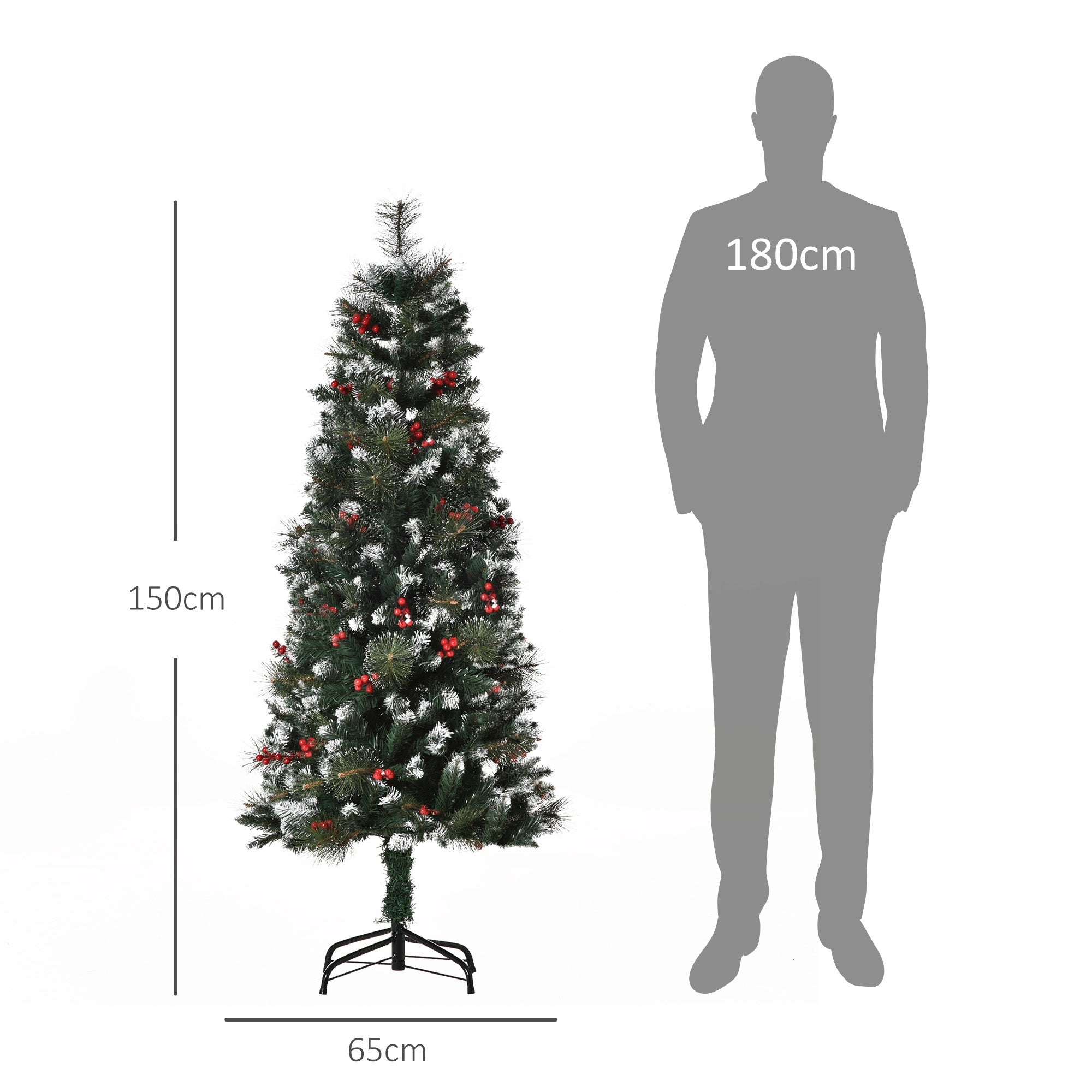 Árvore de Natal Artificial – 150cm – Verde – PVC e Aço