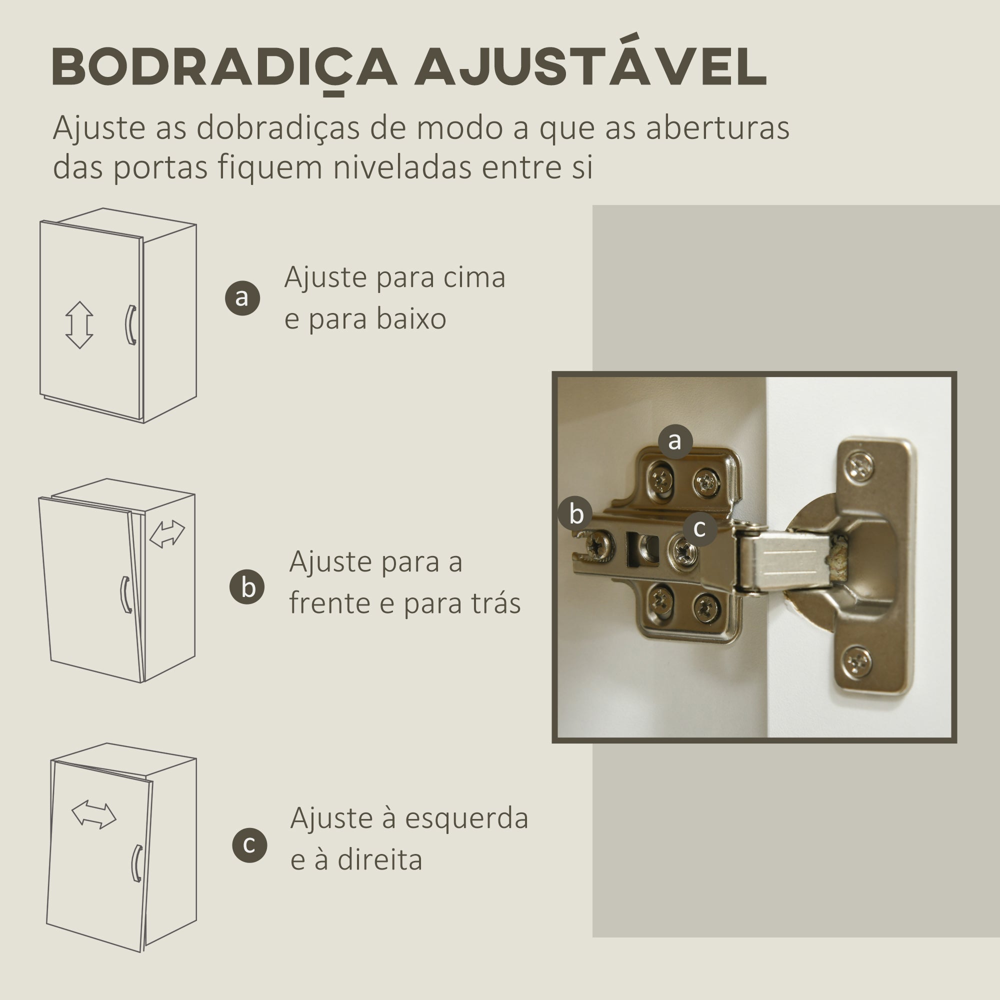 Aparador de Sala de Estar Branco e Madeira 80x37x75 cm