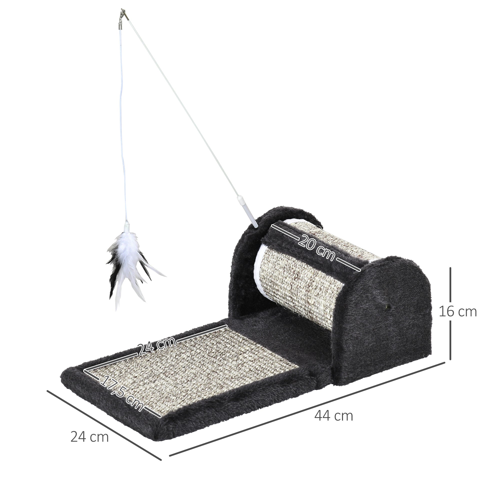 Arranhador para Gatos 44x24x16 cm Cinza