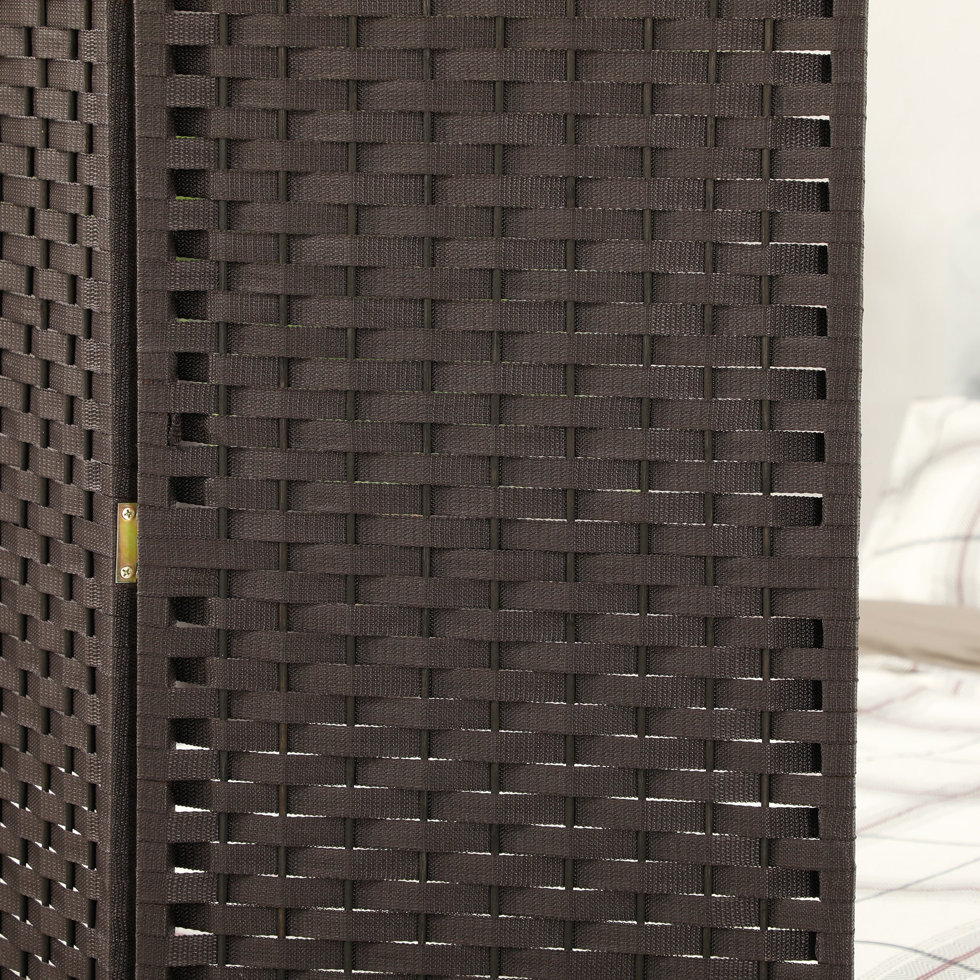 Biombo de 4 Painéis Marrom 160x1,6x170 cm - Separador de Ambientes