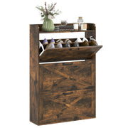 Sapateira Estreita 80x24x118 cm - Castanho Rústico