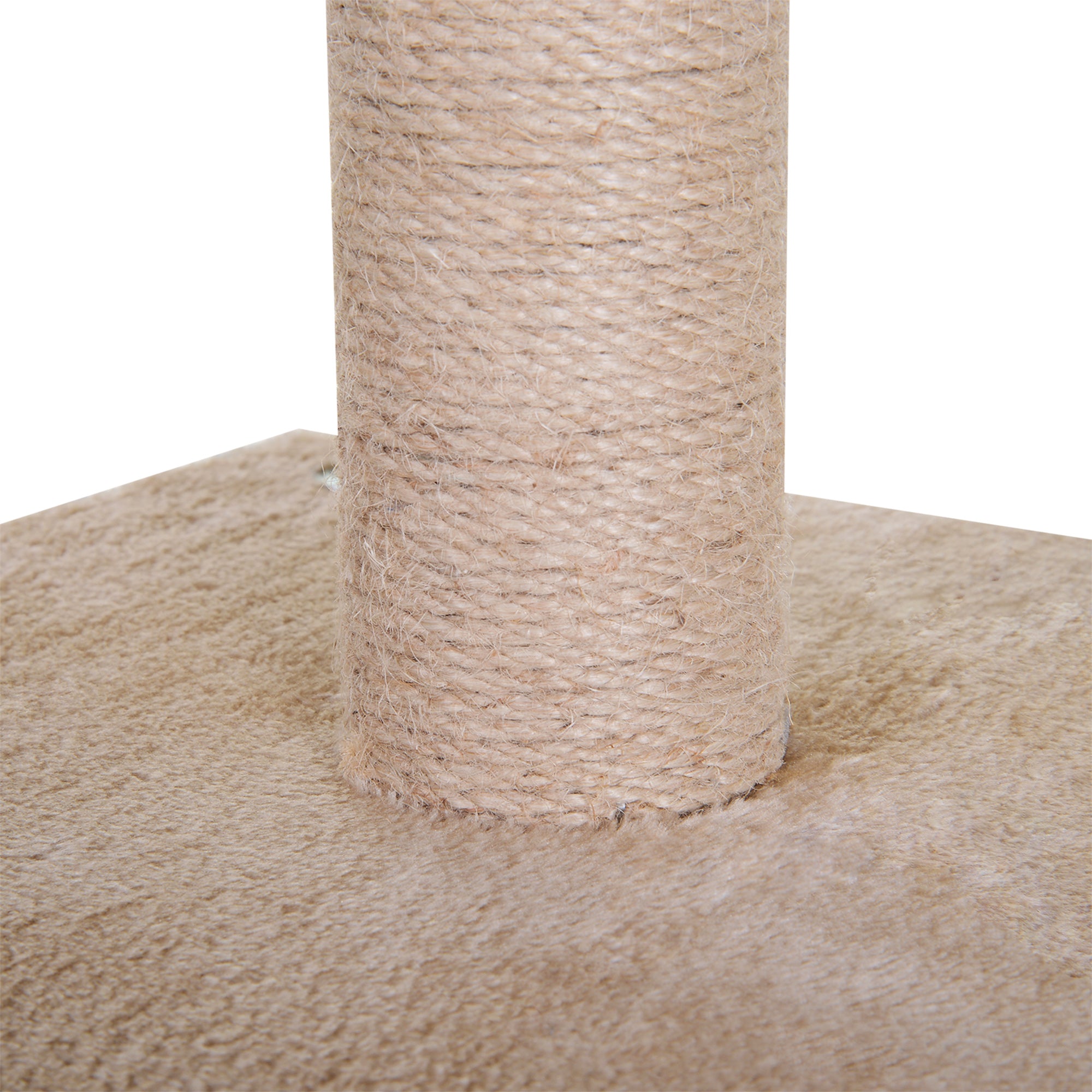 Arranhador para Gatos com 2 Casas Plataformas Brinquedo Suspenso e Postes de Arranhar 60x40x92cm Cinza
