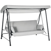 Baloiço de Jardim 3 Lugares Conversível em Cama 236x138x185 cm Cinza