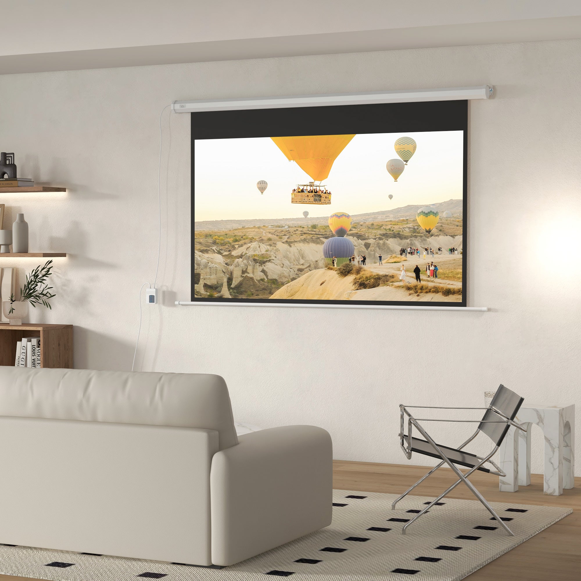 Tela de Projeção Elétrica 84" Branco 186x105 cm Formato 16:9