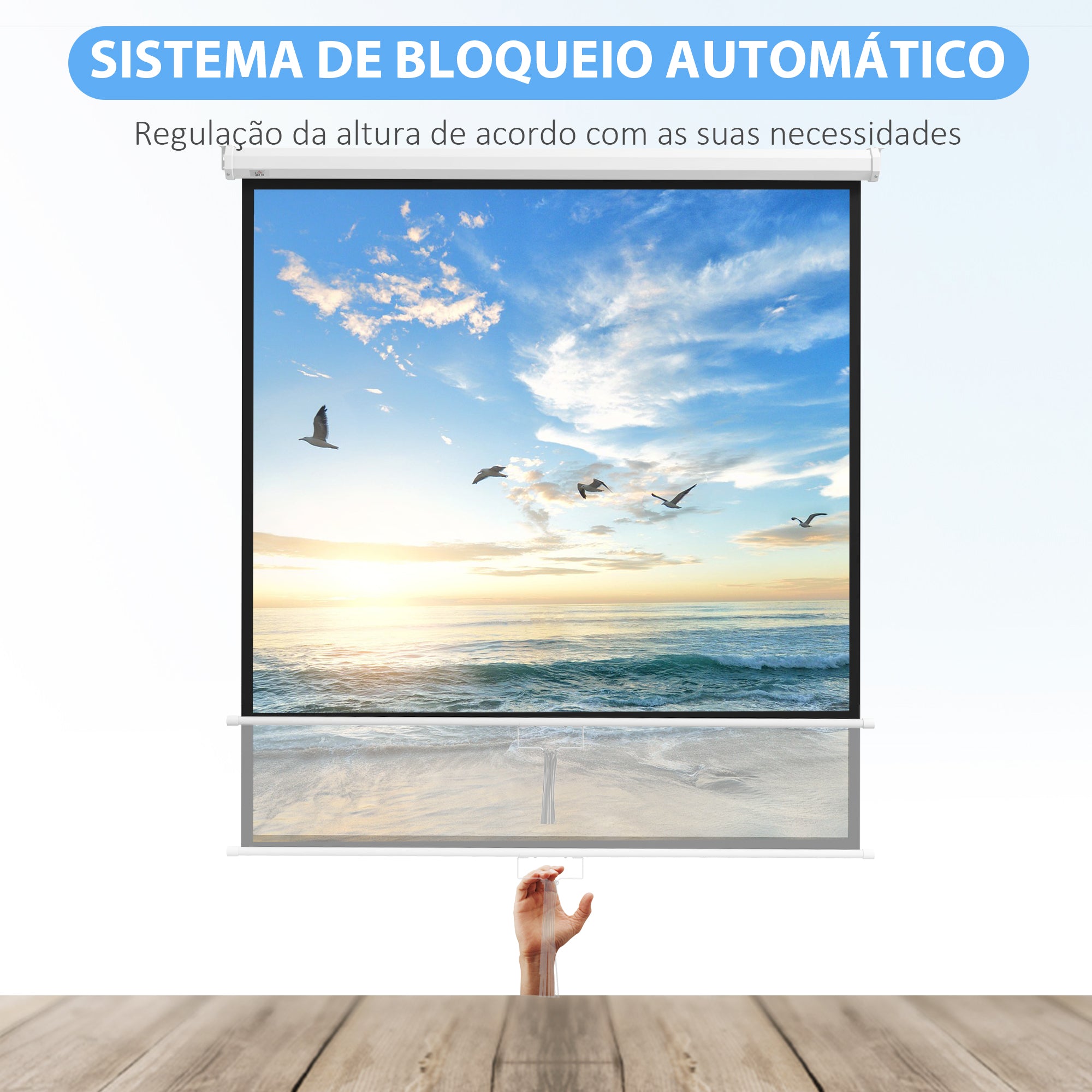Tela de Projeção Elétrica 84" Branco 186x105 cm Formato 16:9