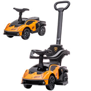 Carro Andador Infantil 2 em 1 Laranja 86,5x40x89,5cm
