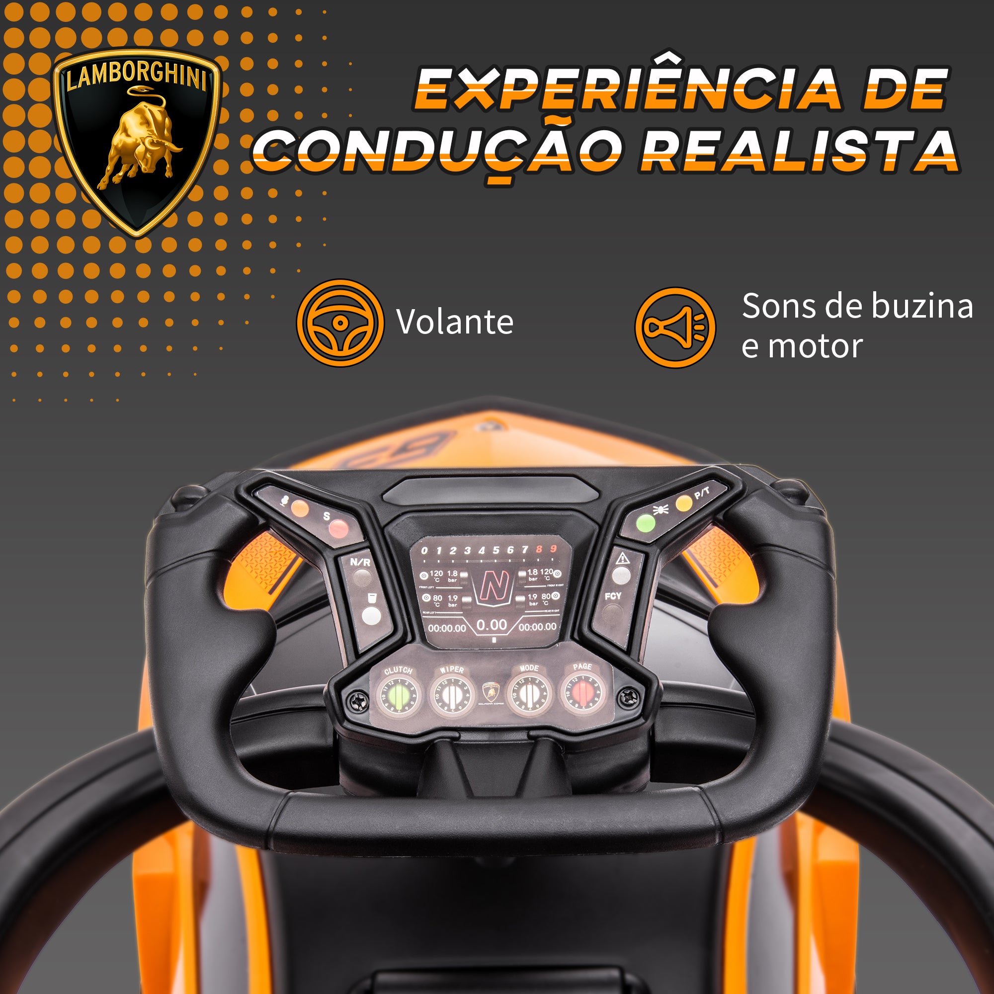 Carro Andador Infantil 2 em 1 Laranja 86,5x40x89,5cm