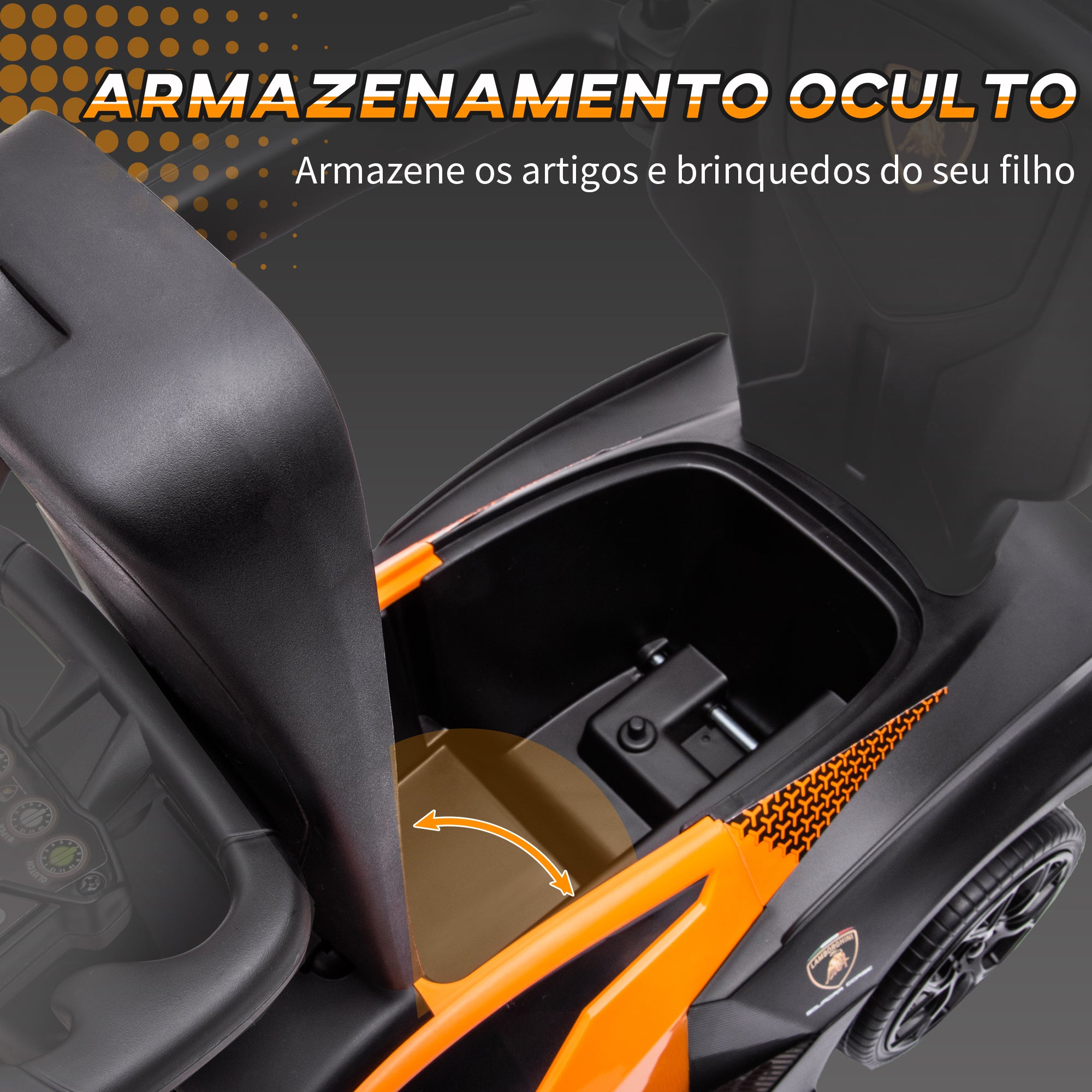 Carro Andador Infantil 2 em 1 Laranja 86,5x40x89,5cm