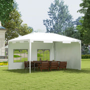 Tenda de Jardim 395x295x255 cm Branco - Estrutura de Metal e Cobertura Anti-UV