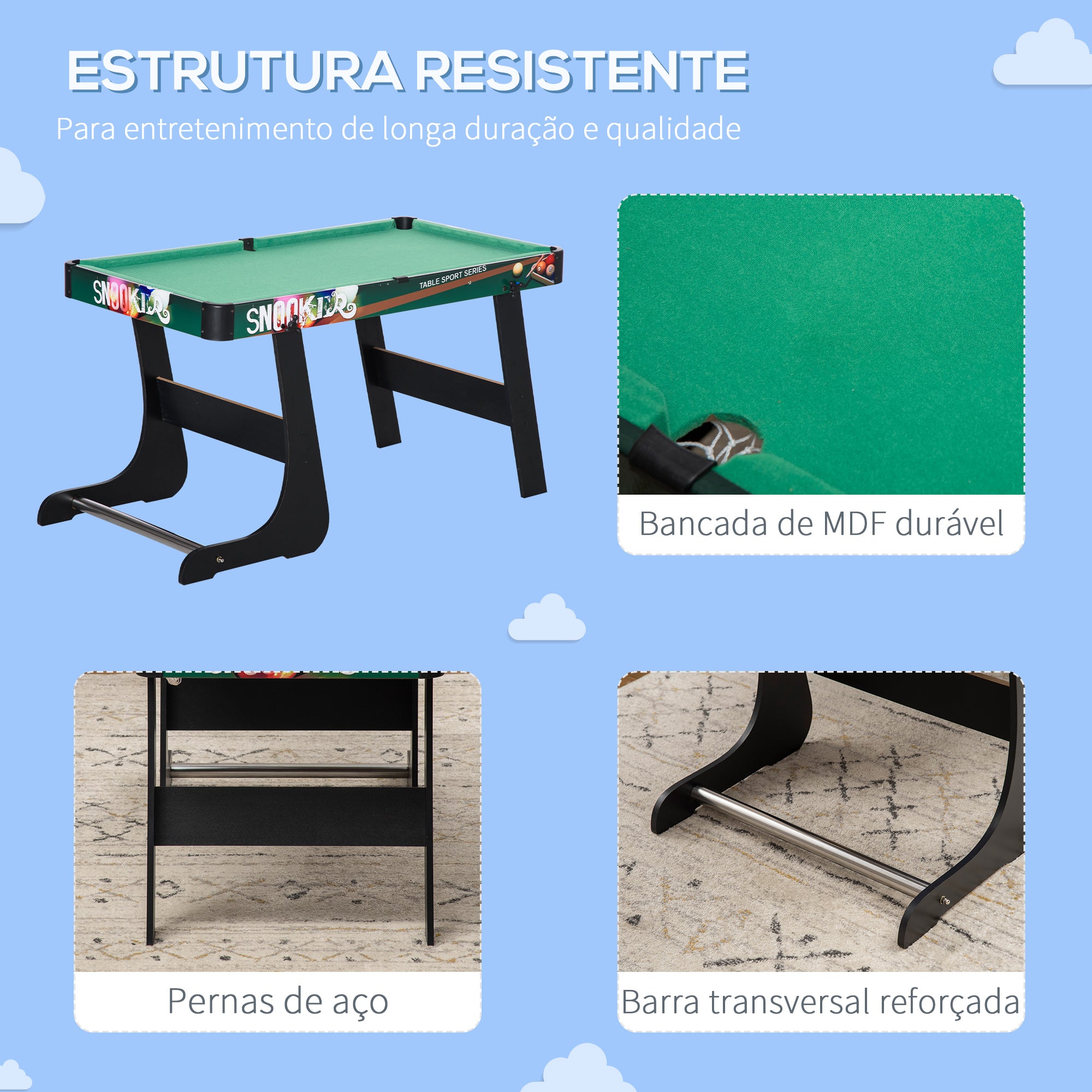 Mesa Multi Jogos para Crianças 6 em 1 – 118x104x71cm – Multicor – MDF e Aço