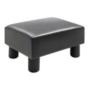 Apoio para os Pés Banco Pequeno Estofado em Pele Sintética 40x30x24 cm - Preto