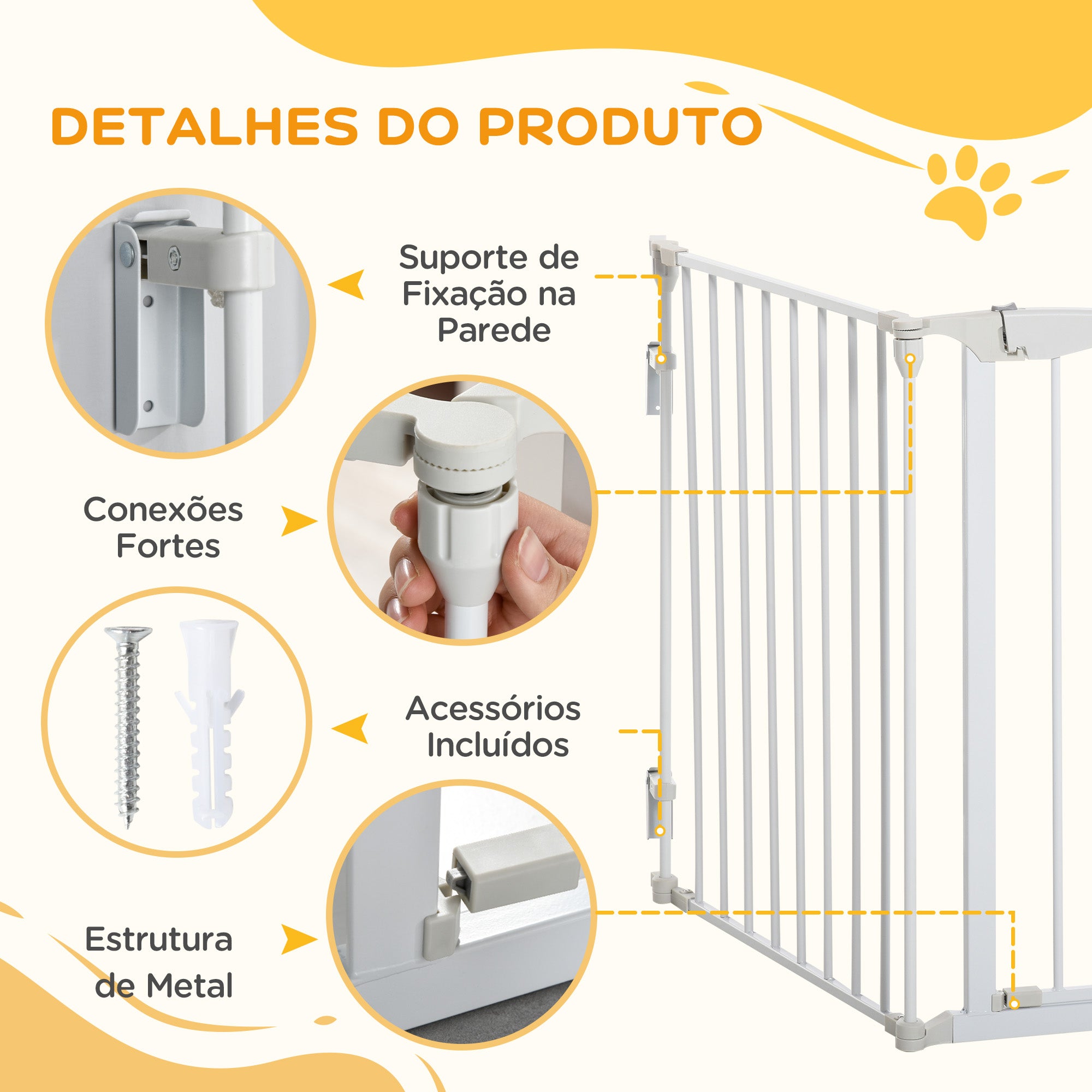 Barreira de Segurança Dobrável 180x74,5 cm - Branco