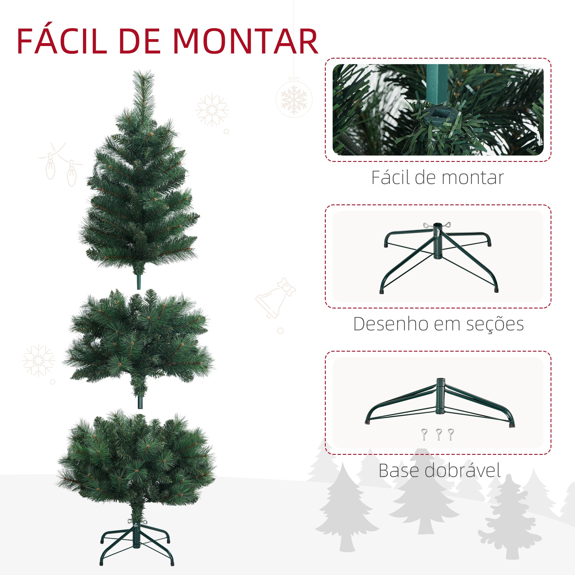 Árvore de Natal Artificial 150 cm Verde