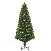 Árvore de Natal Artificial 180 cm Verde Fibra Óptica LED Ø82x180 cm