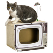 Arranhador para Gatos em Forma de Televisor 43x23x32,5 cm - Cor de Areia
